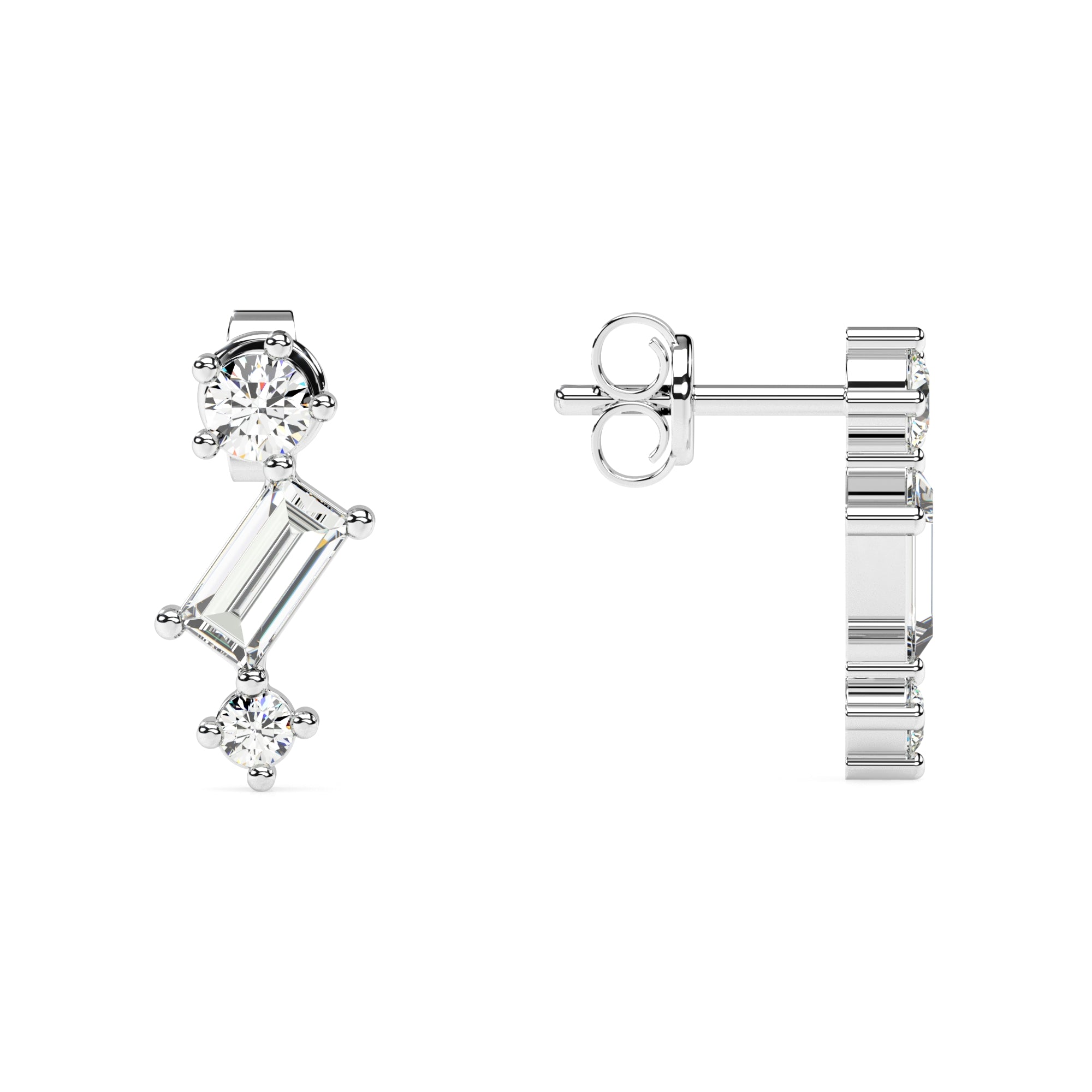 Ohrstecker Baguette Zirkonia