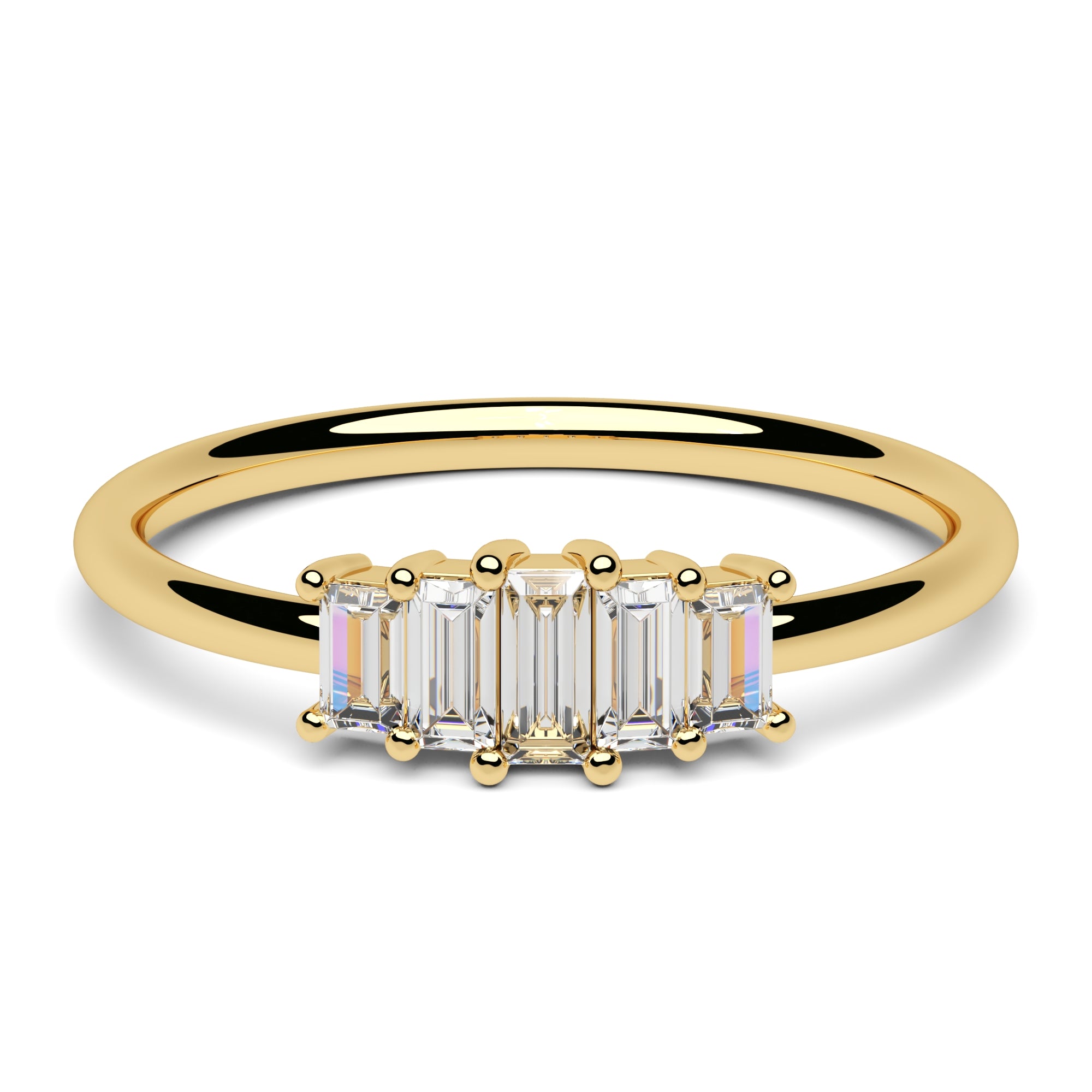Ring fünf Baguette Zirkonia