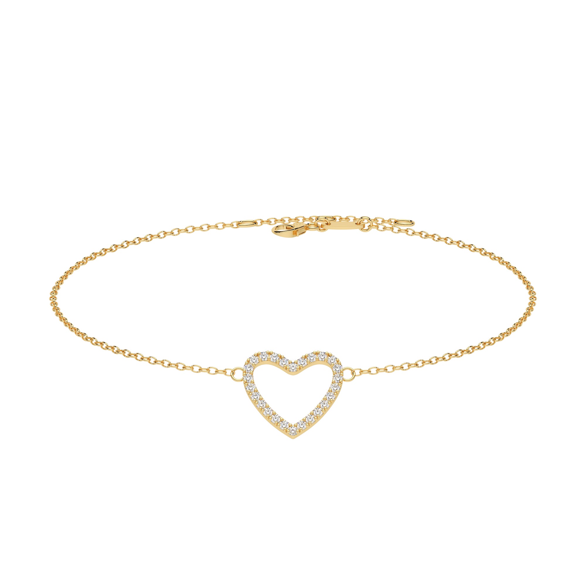 Armband fein Herz Pavé