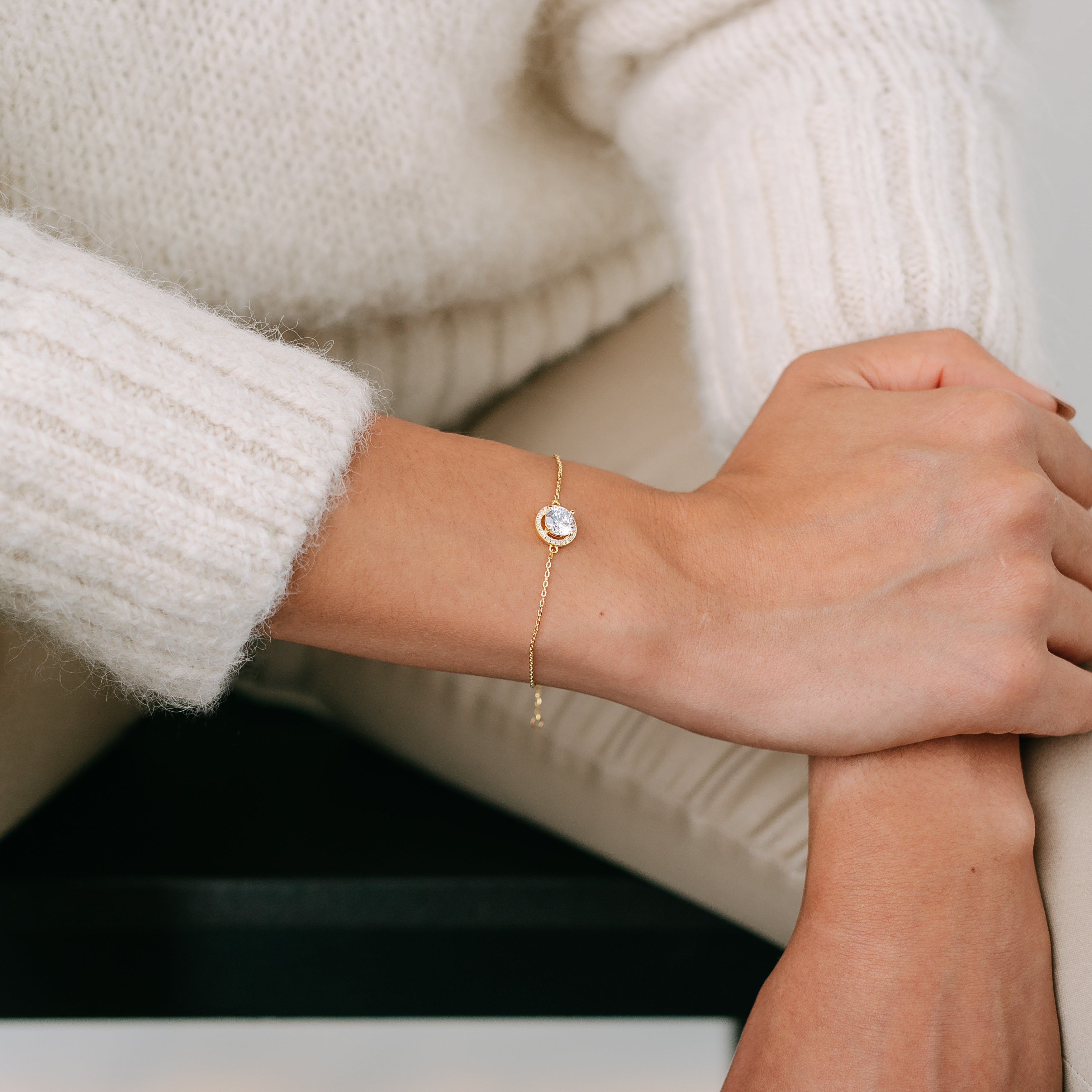Armband Solitär Halo