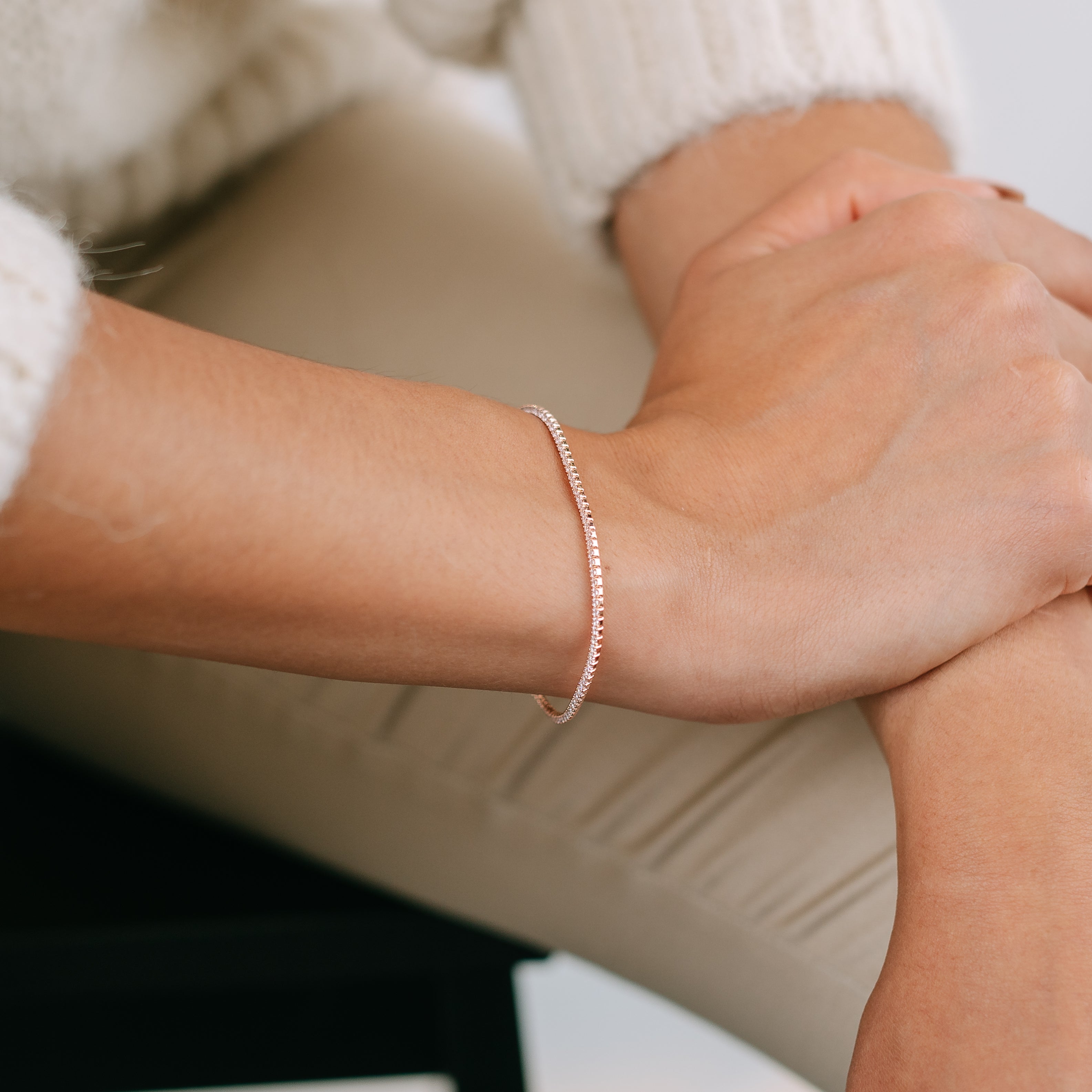 Tennisarmband fein weiße Zirkonia