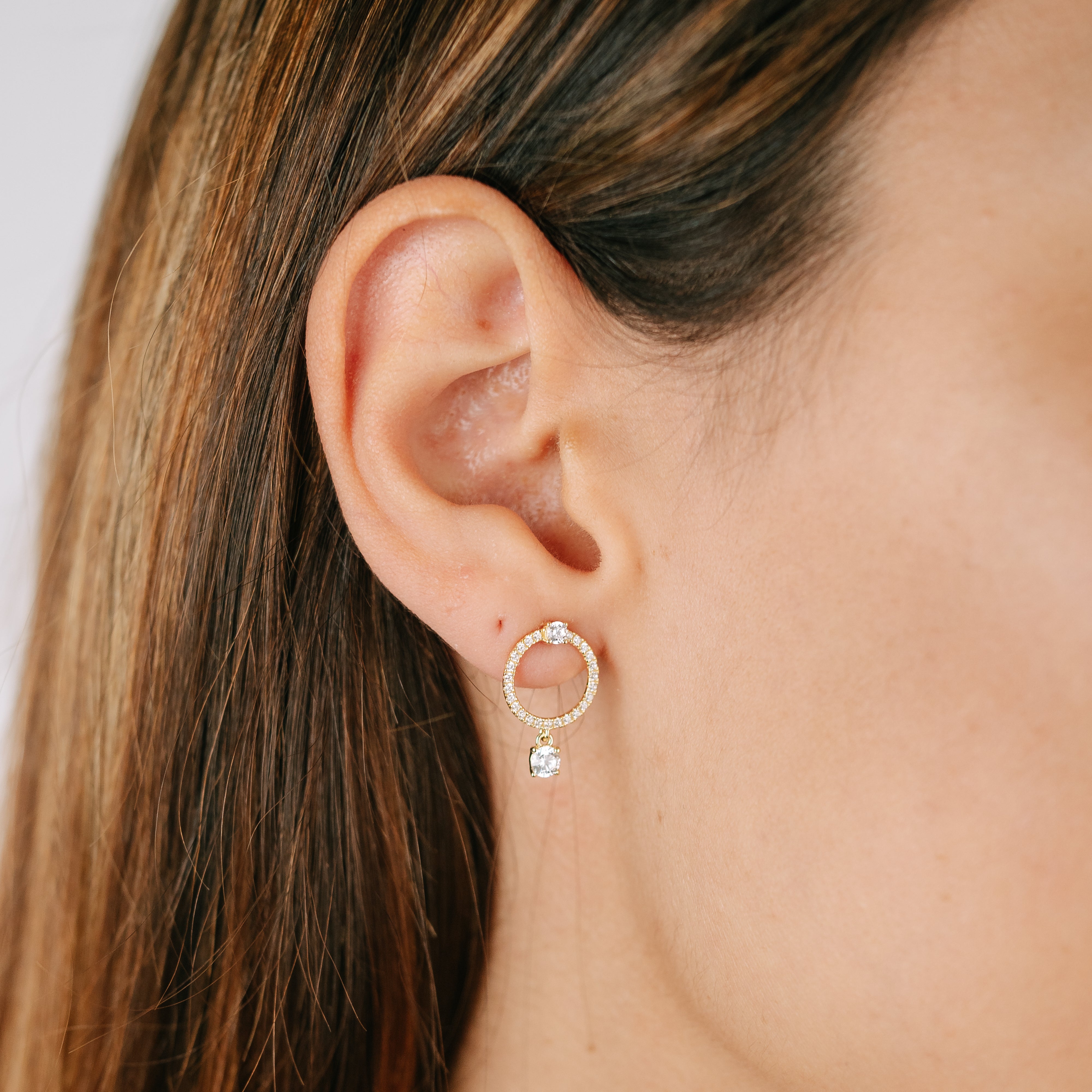 Ohrstecker Kreis Pavé Zirkonia