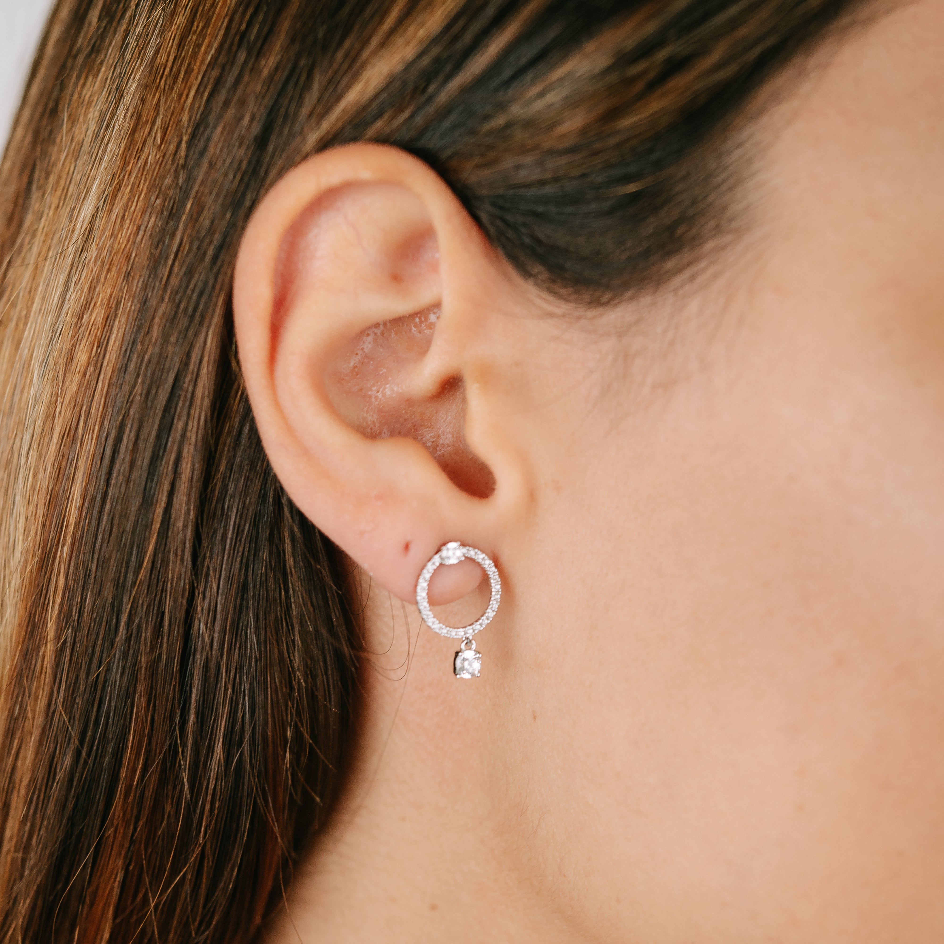 Ohrstecker Kreis Pavé Zirkonia