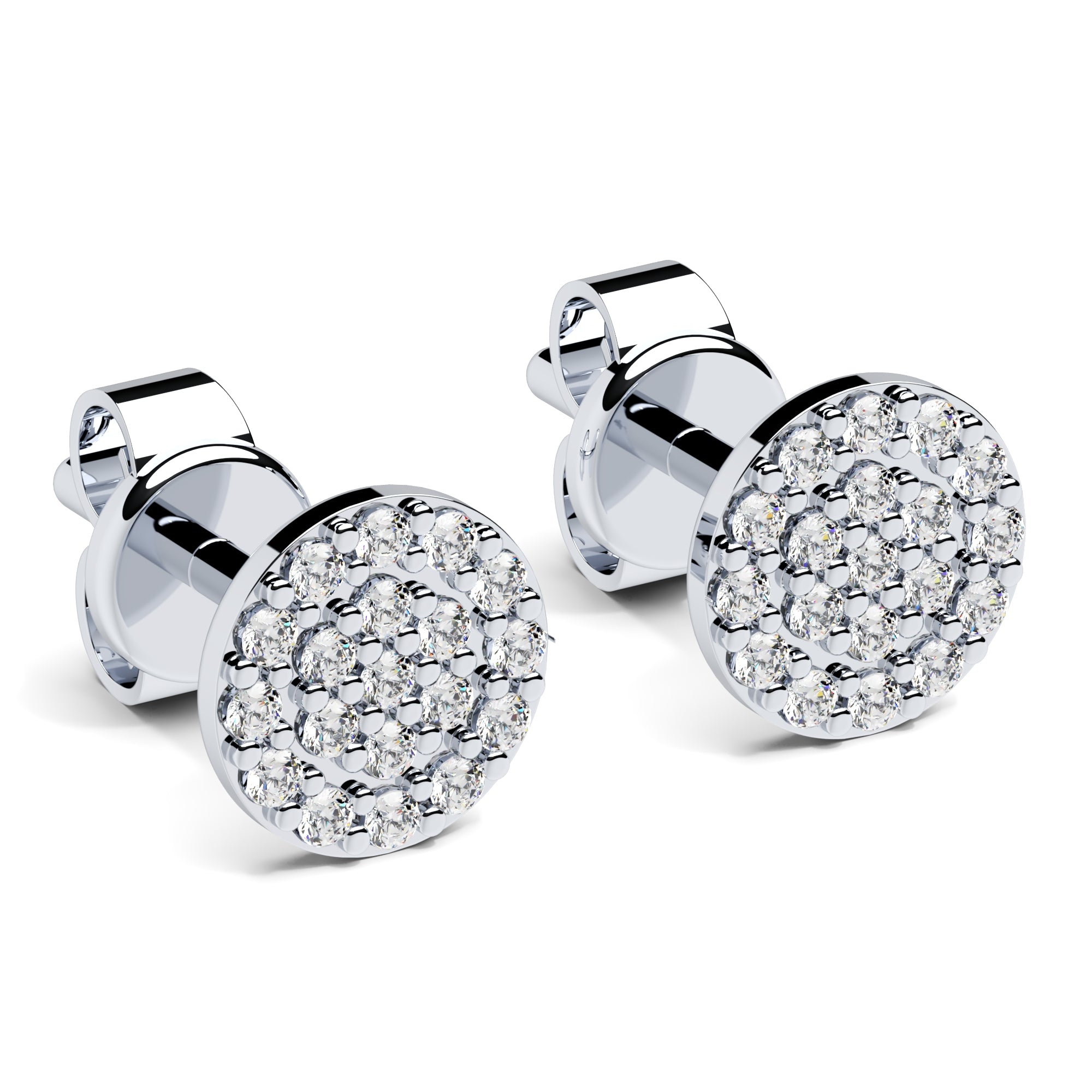 Ohrstecker Platte klein Pavé