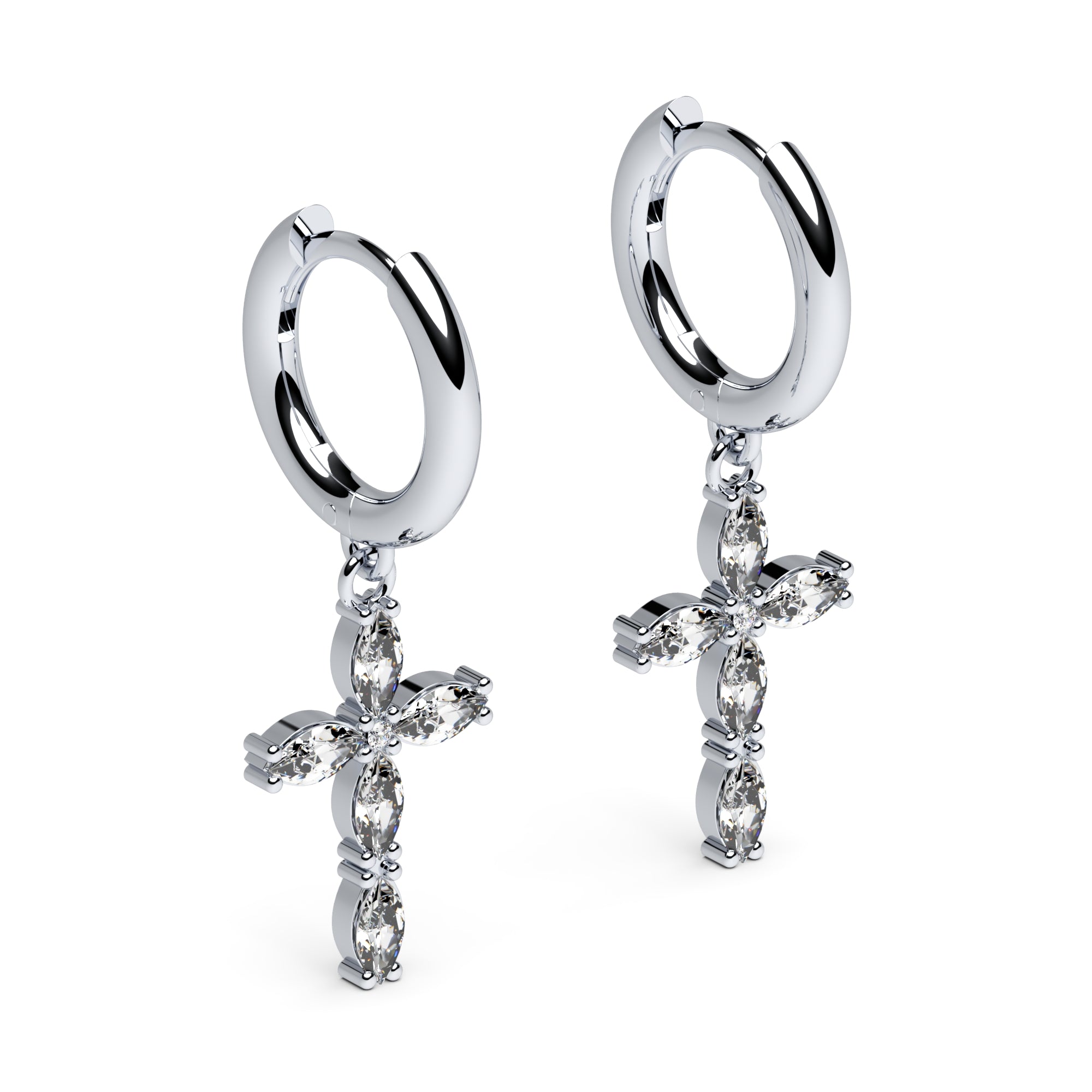 Creolen mit Kreuz Zirkonia