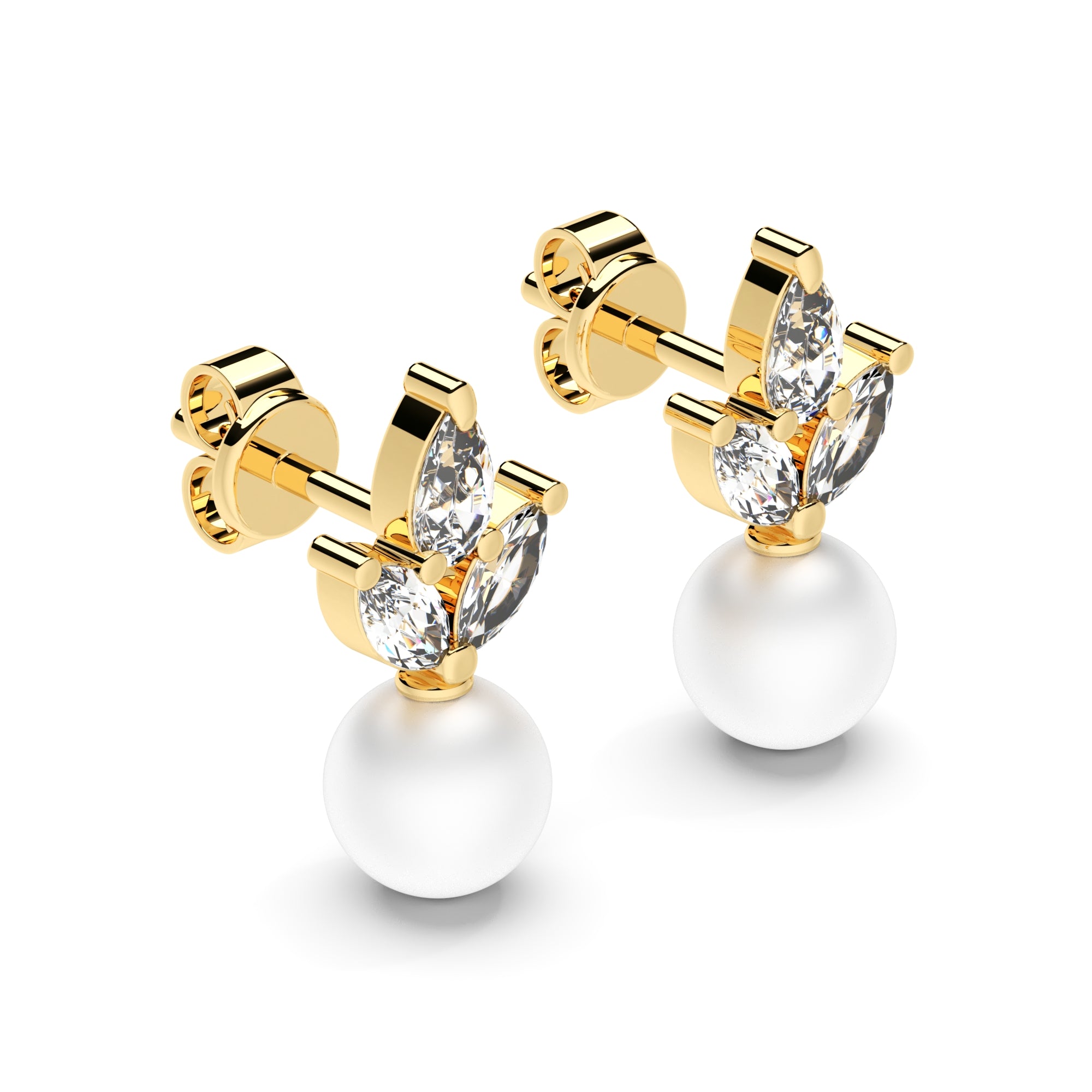 Ohrstecker Tropfen Zirkonia Perle