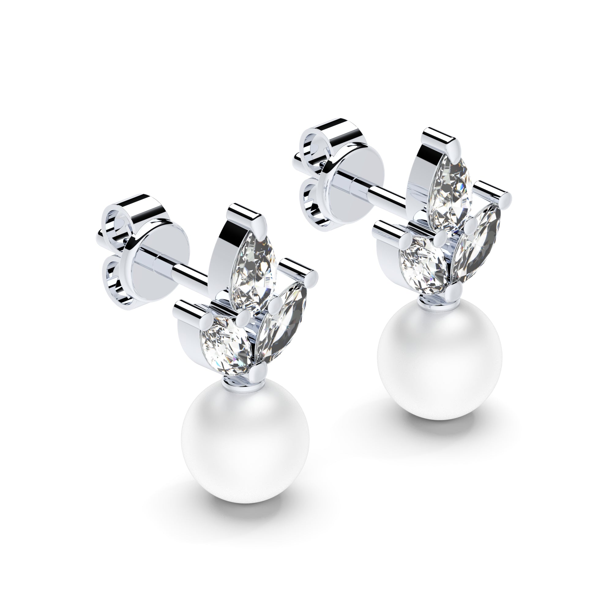 Ohrstecker Tropfen Zirkonia Perle