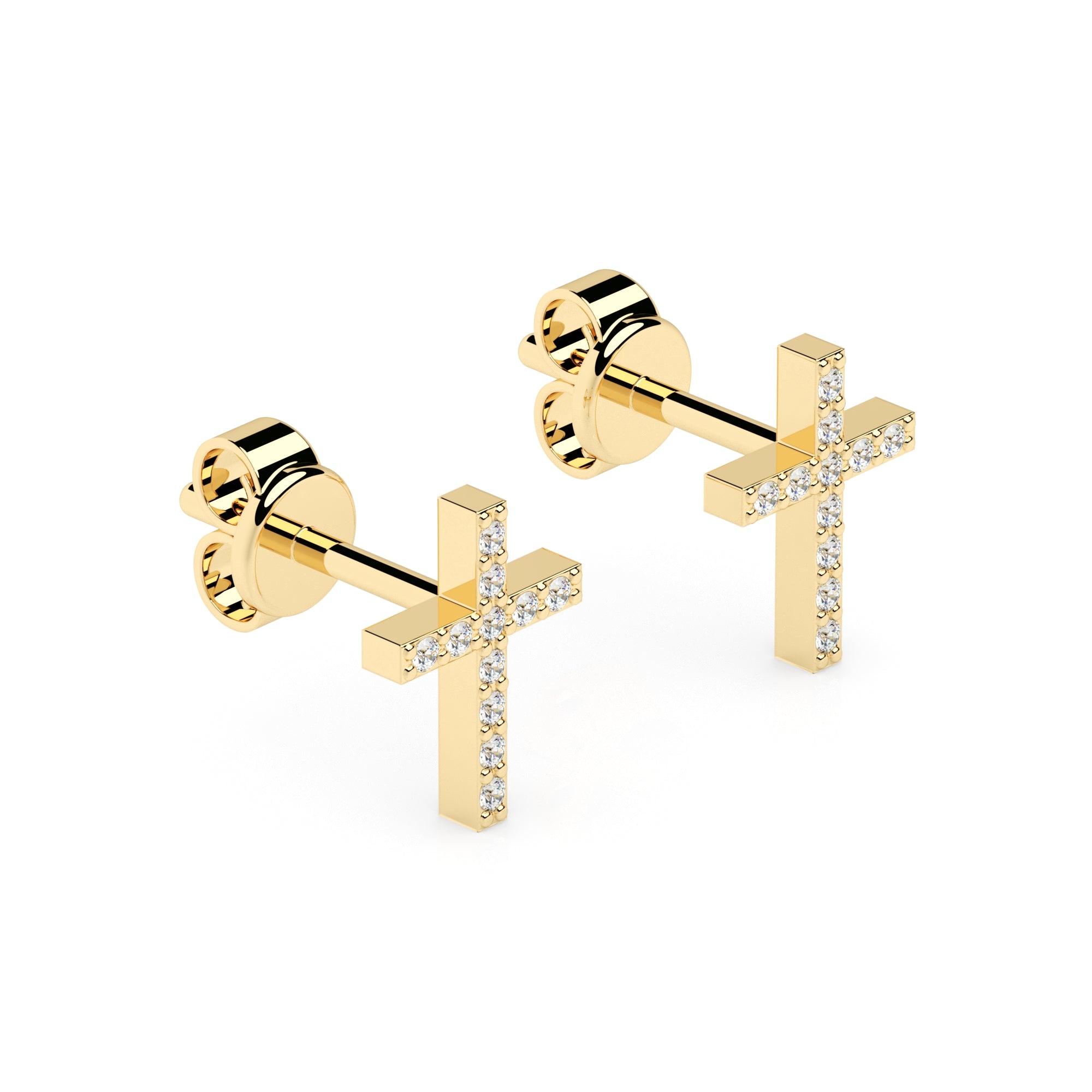 Ohrstecker Kreuz Pavé