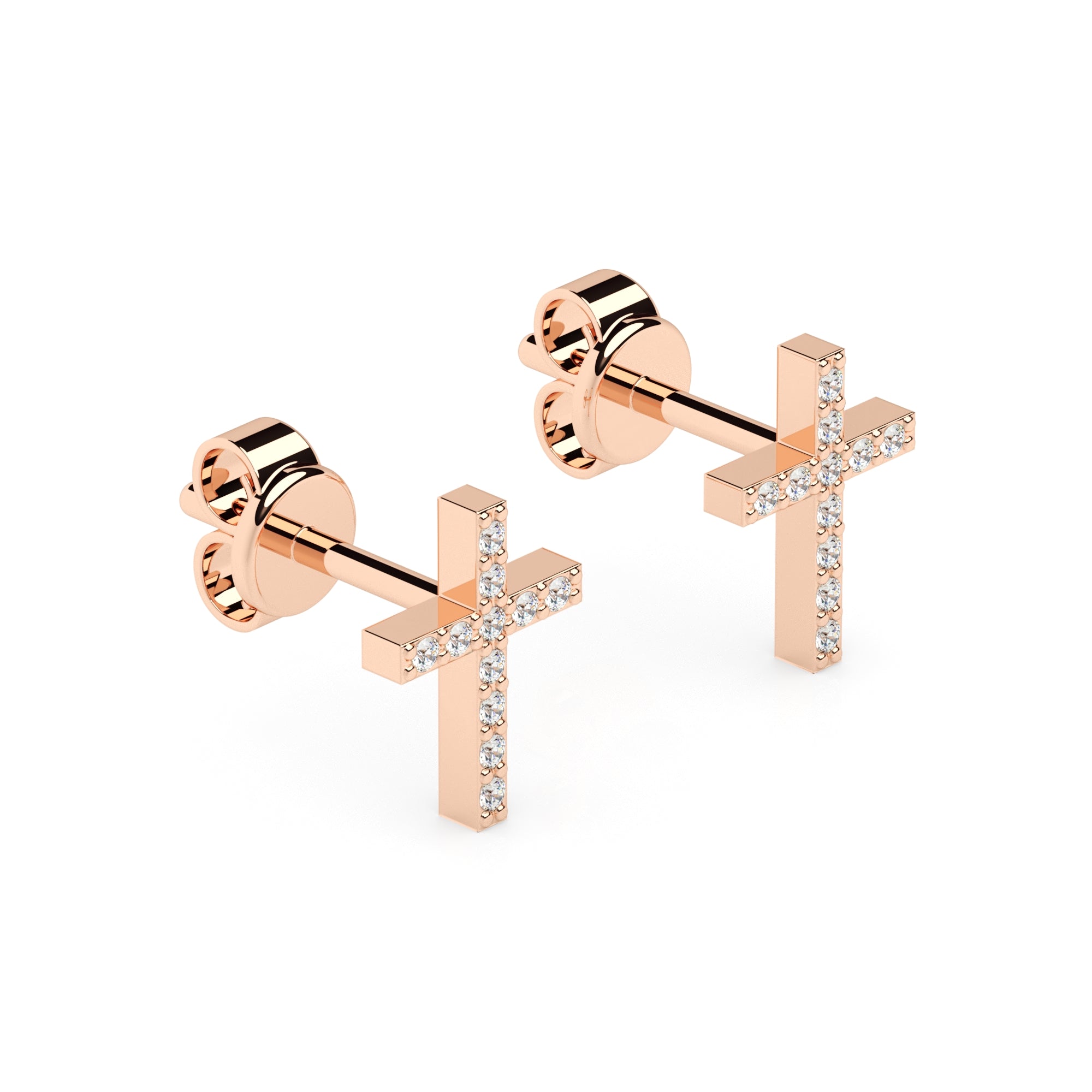 Ohrstecker Kreuz Pavé