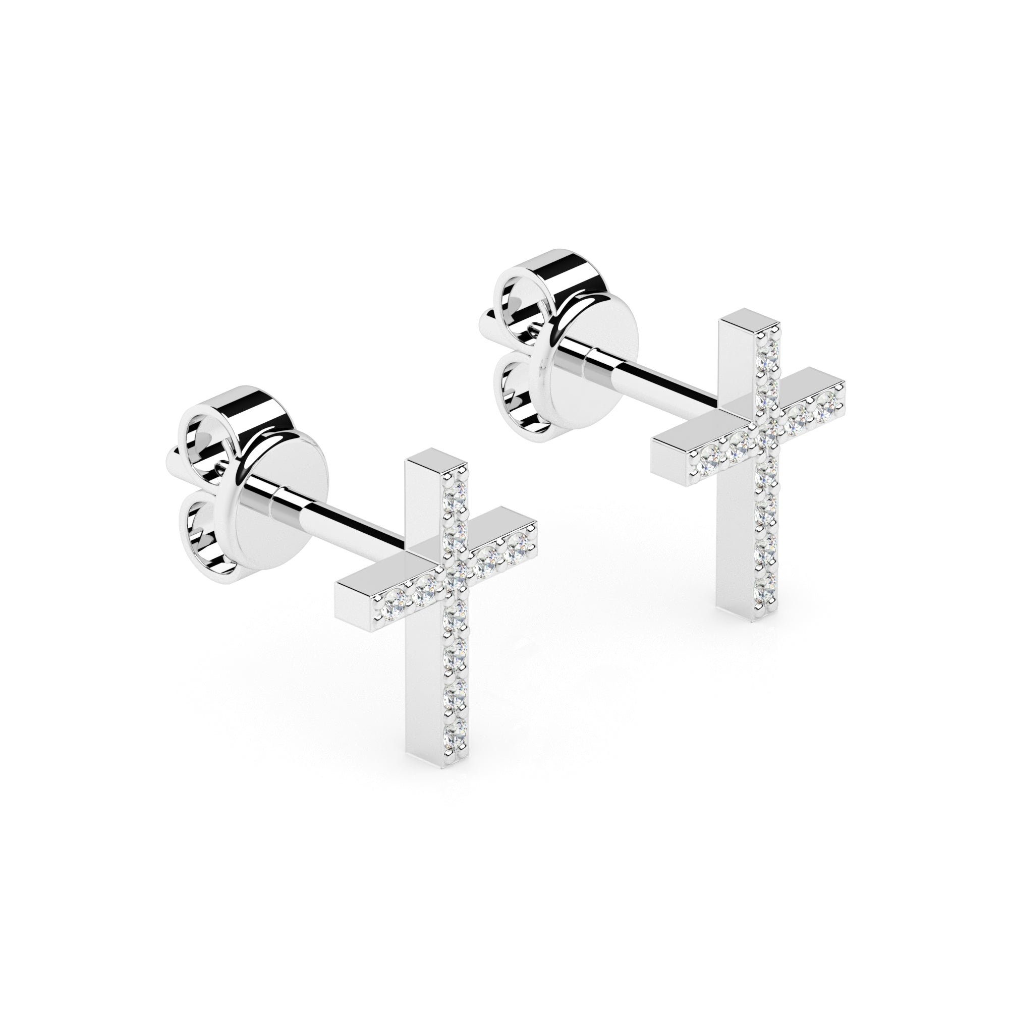 Ohrstecker Kreuz Pavé