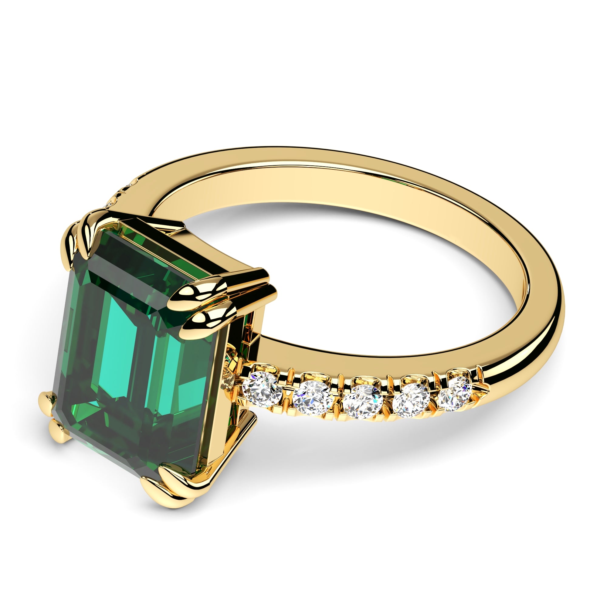 Ring grüner Baguette Zirkonia
