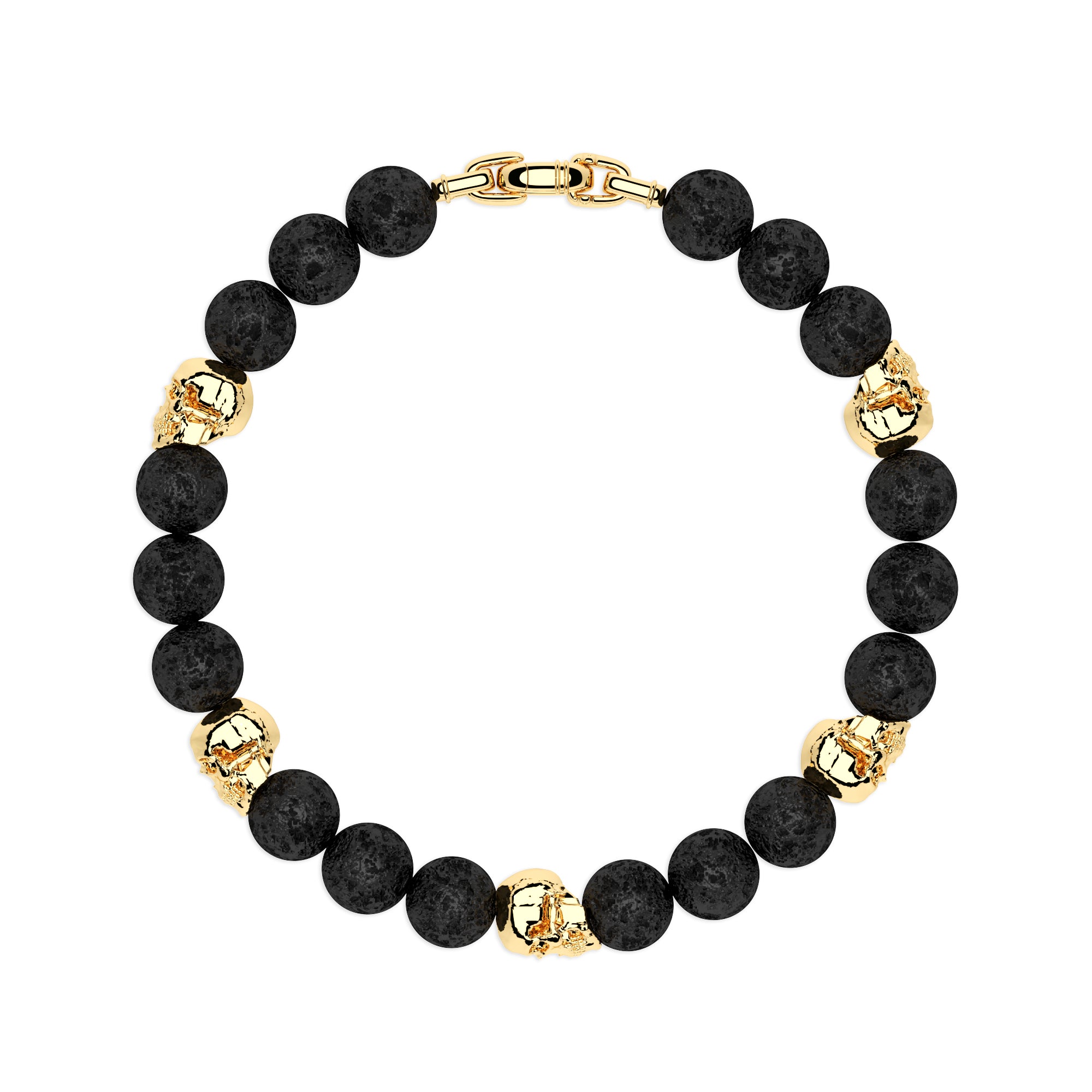 Armband Lavasteine Totenköpfe