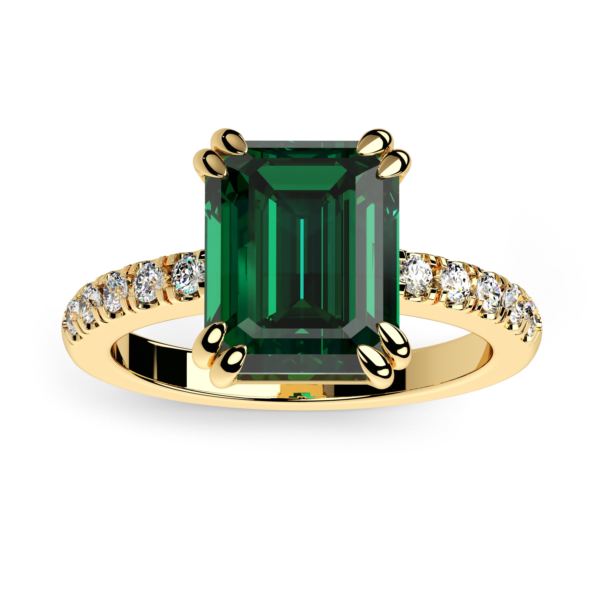Ring grüner Baguette Zirkonia
