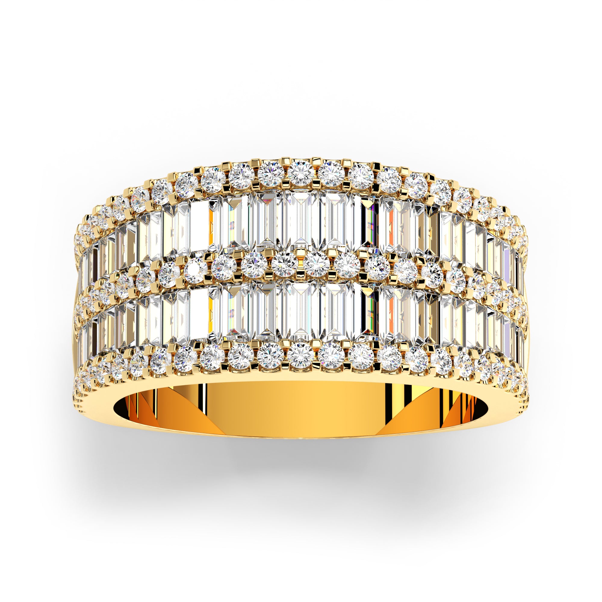 Ring Baguette Zirkonia zweireihig