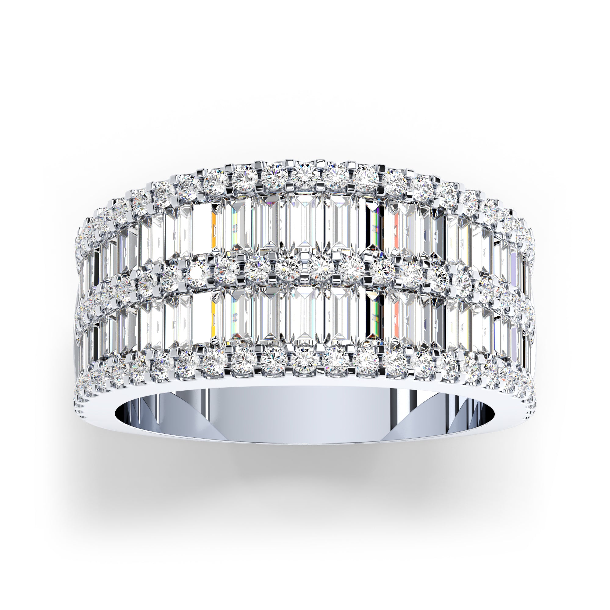 Ring Baguette Zirkonia zweireihig