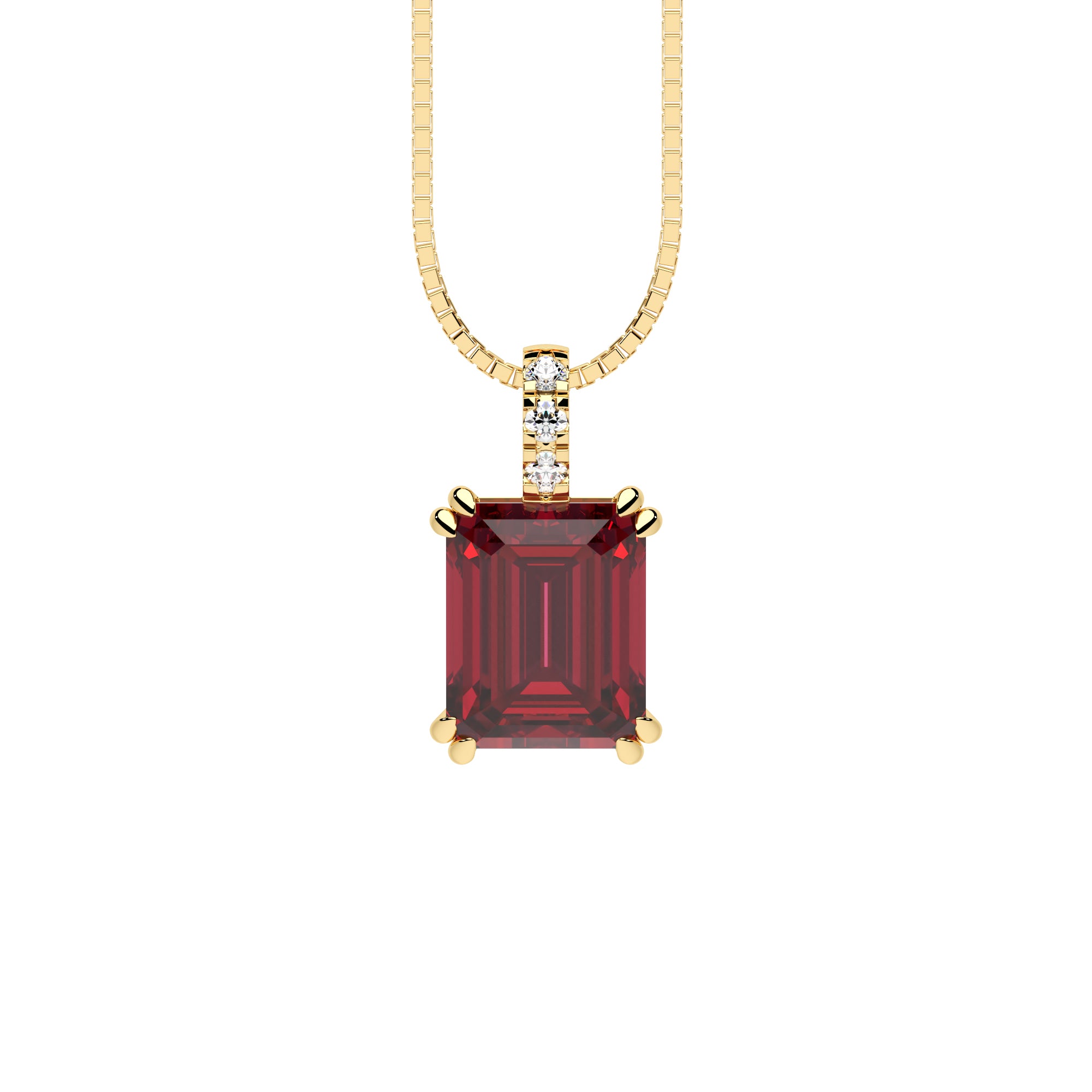 Halskette roter Baguette Zirkonia
