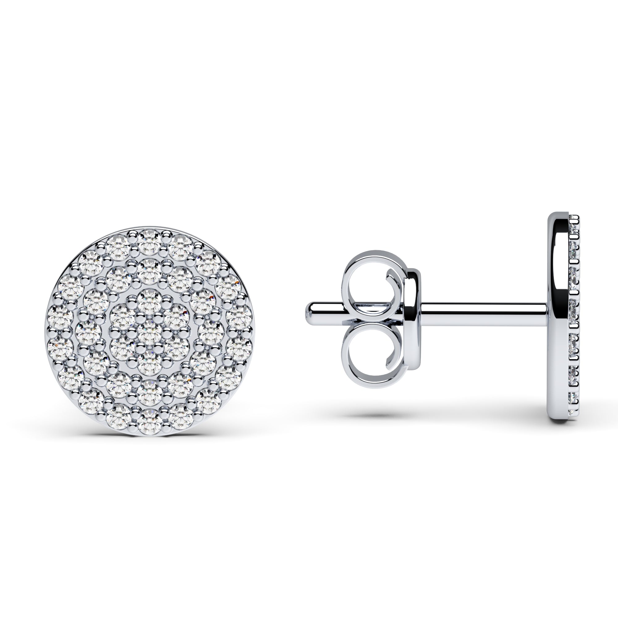 Ohrstecker Platte groß Pavé
