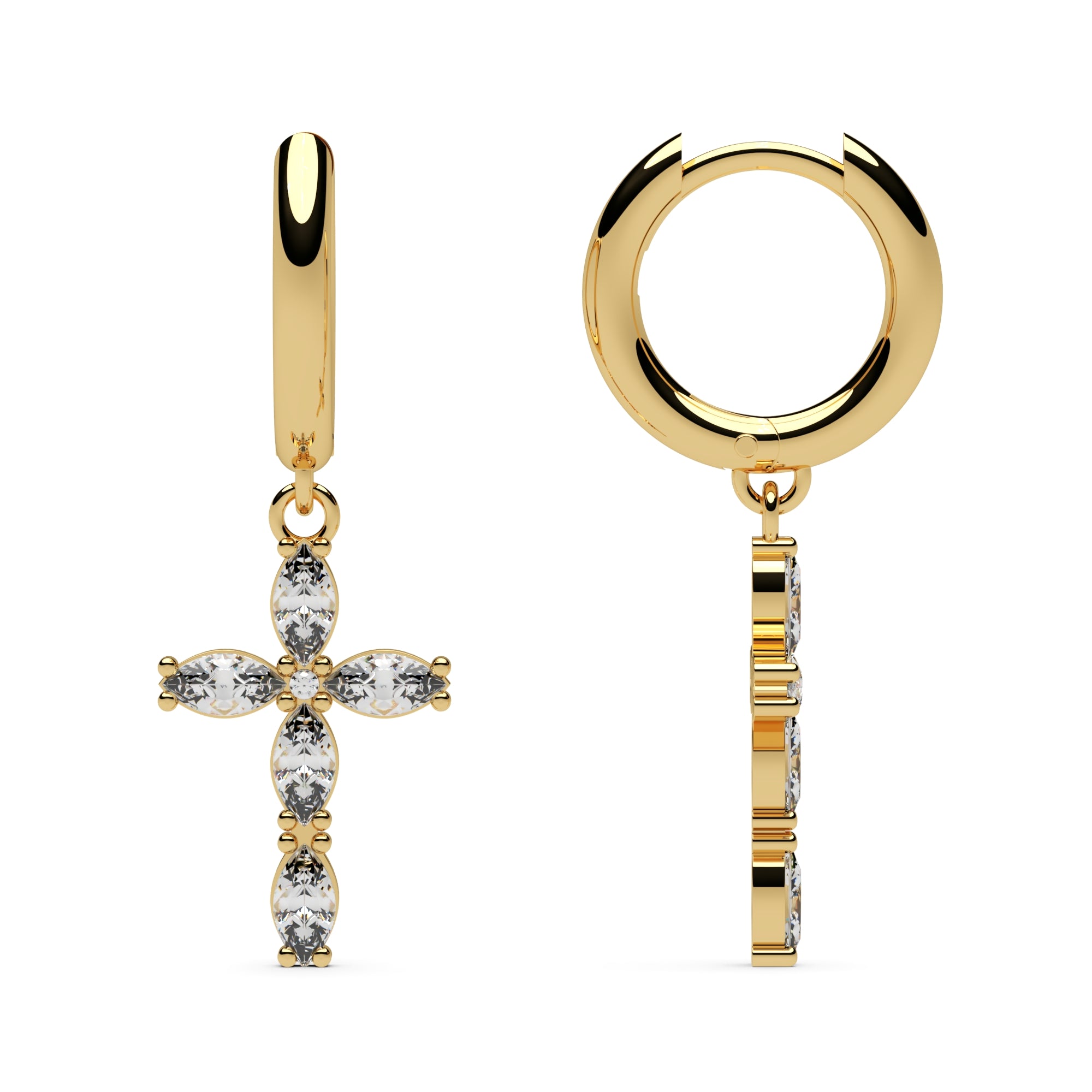 Creolen mit Kreuz Zirkonia