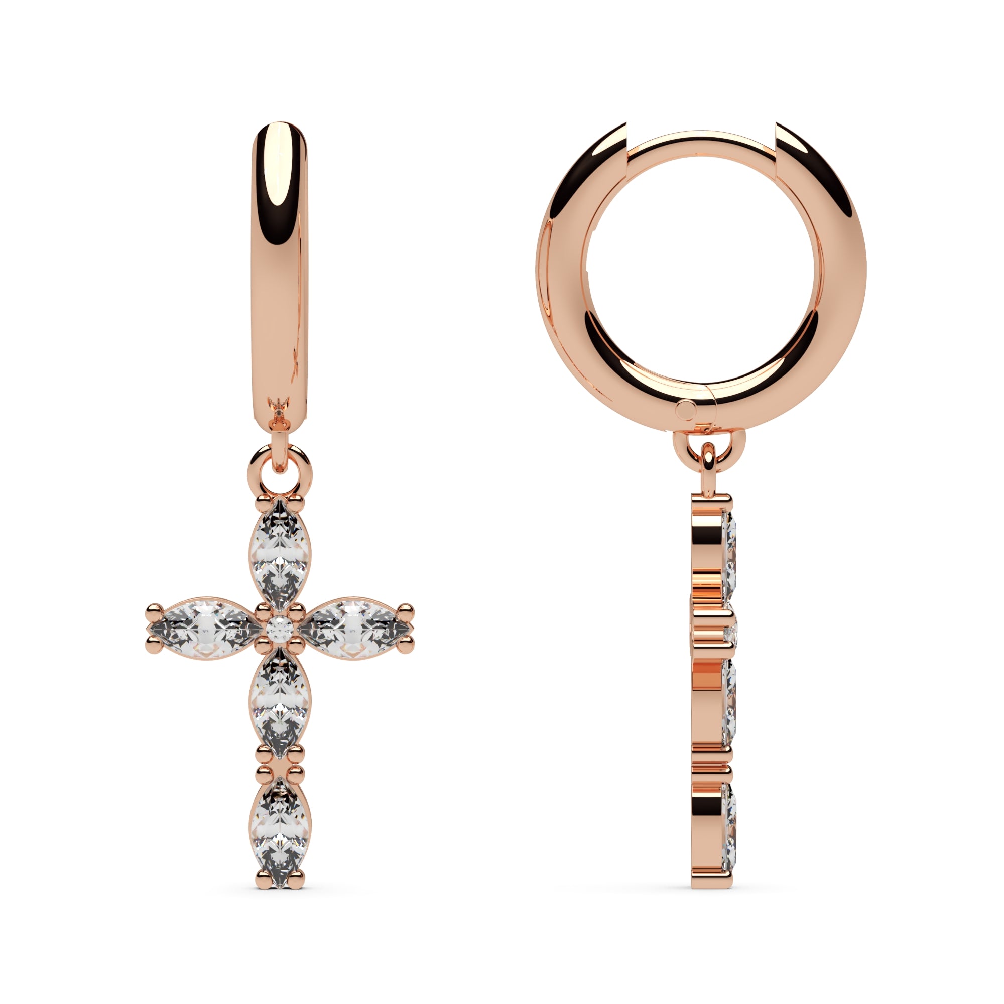 Creolen mit Kreuz Zirkonia
