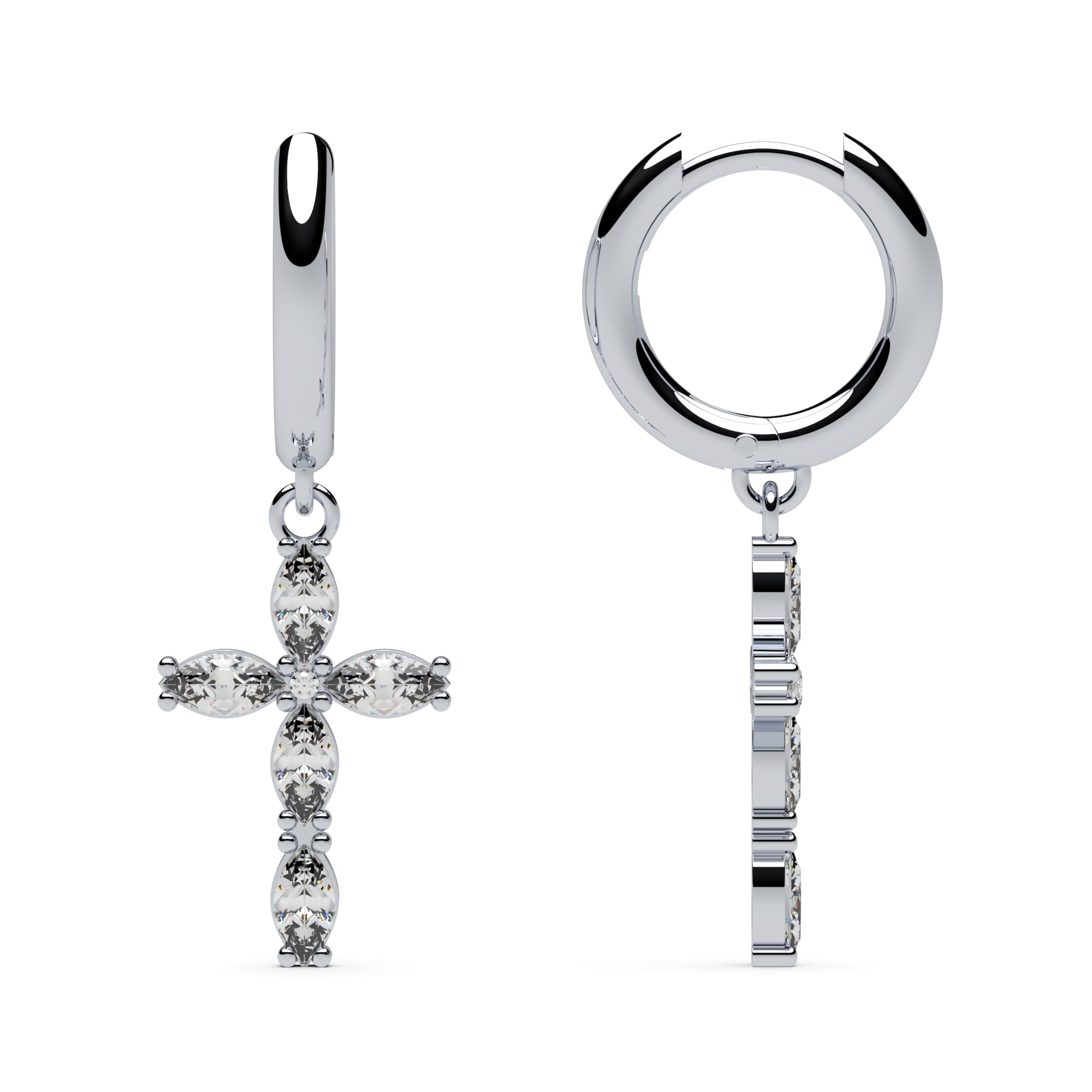 Creolen mit Kreuz Zirkonia