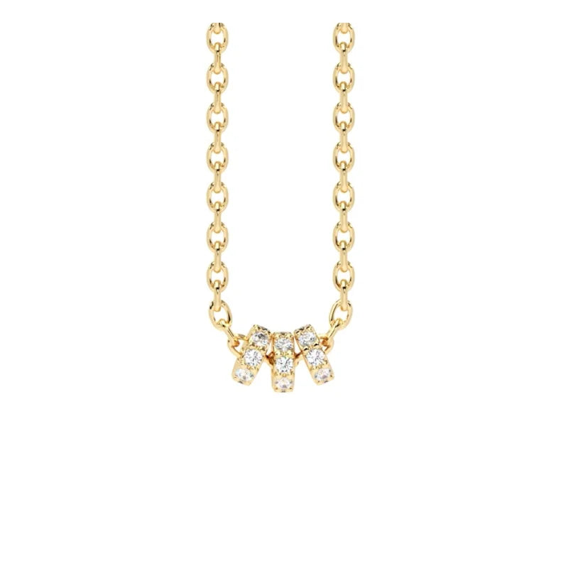 Halskette drei Kreise Pavé