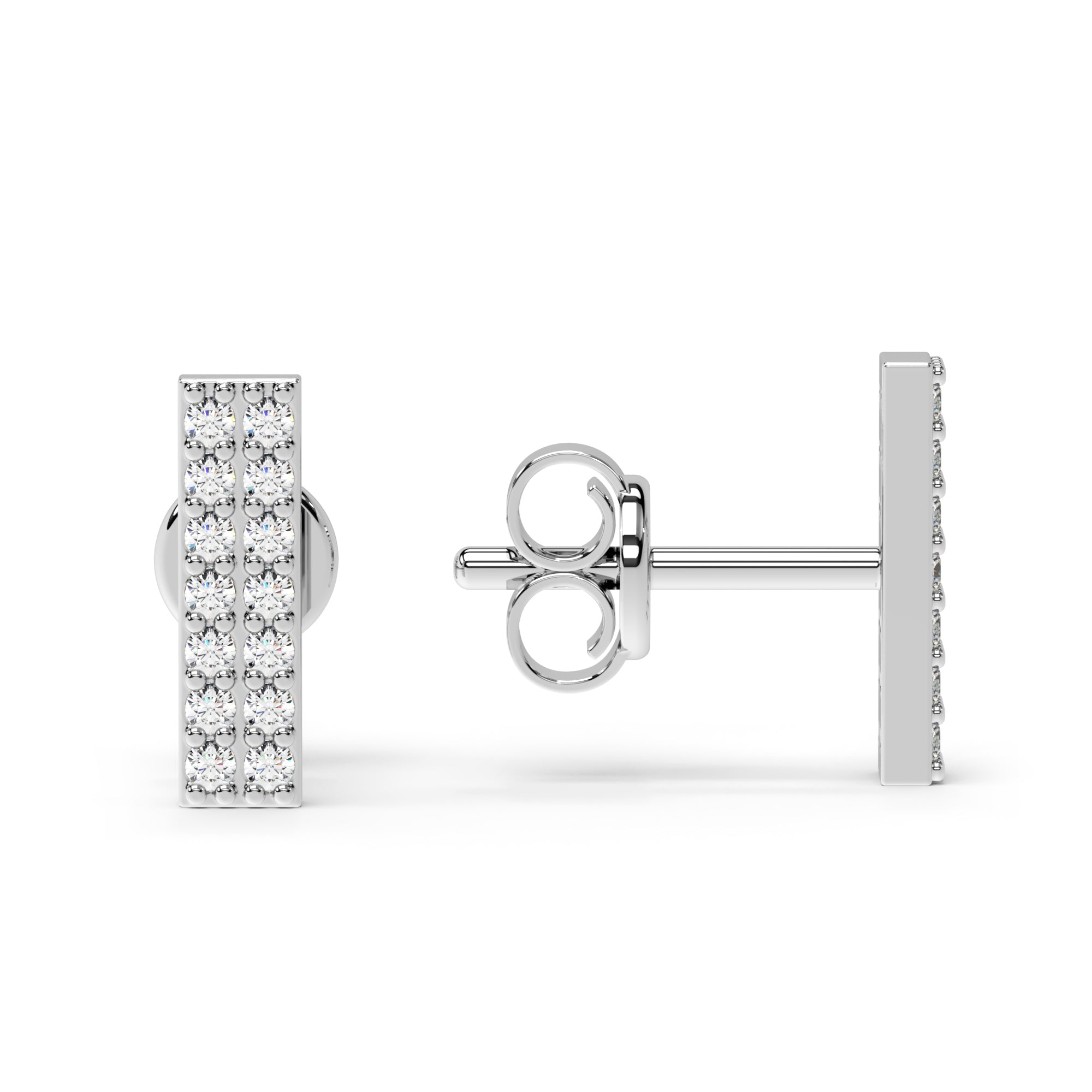 Ohrstecker Rechteck Pavé