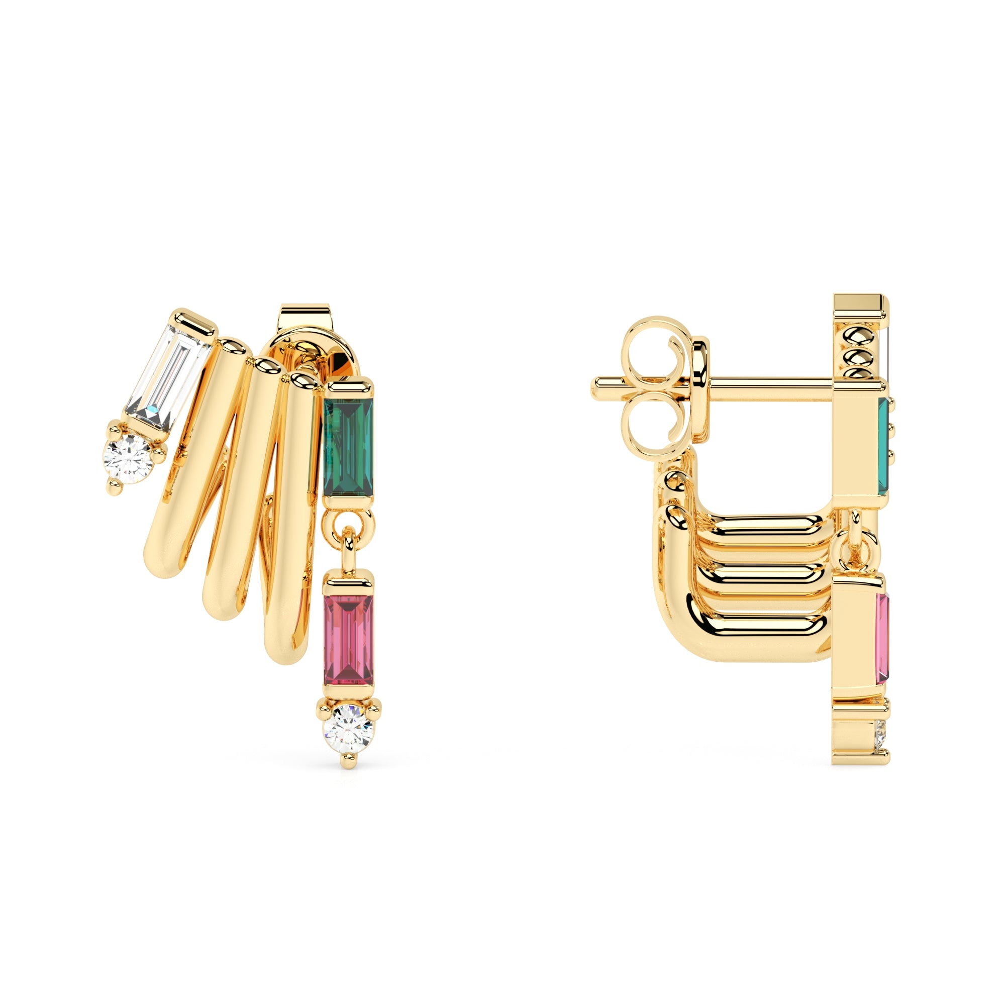 Ear Climber mehrfarbige Baguette