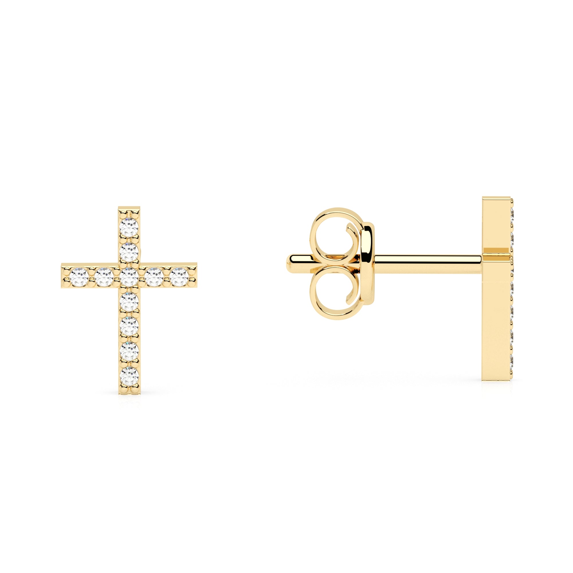 Ohrstecker Kreuz Pavé