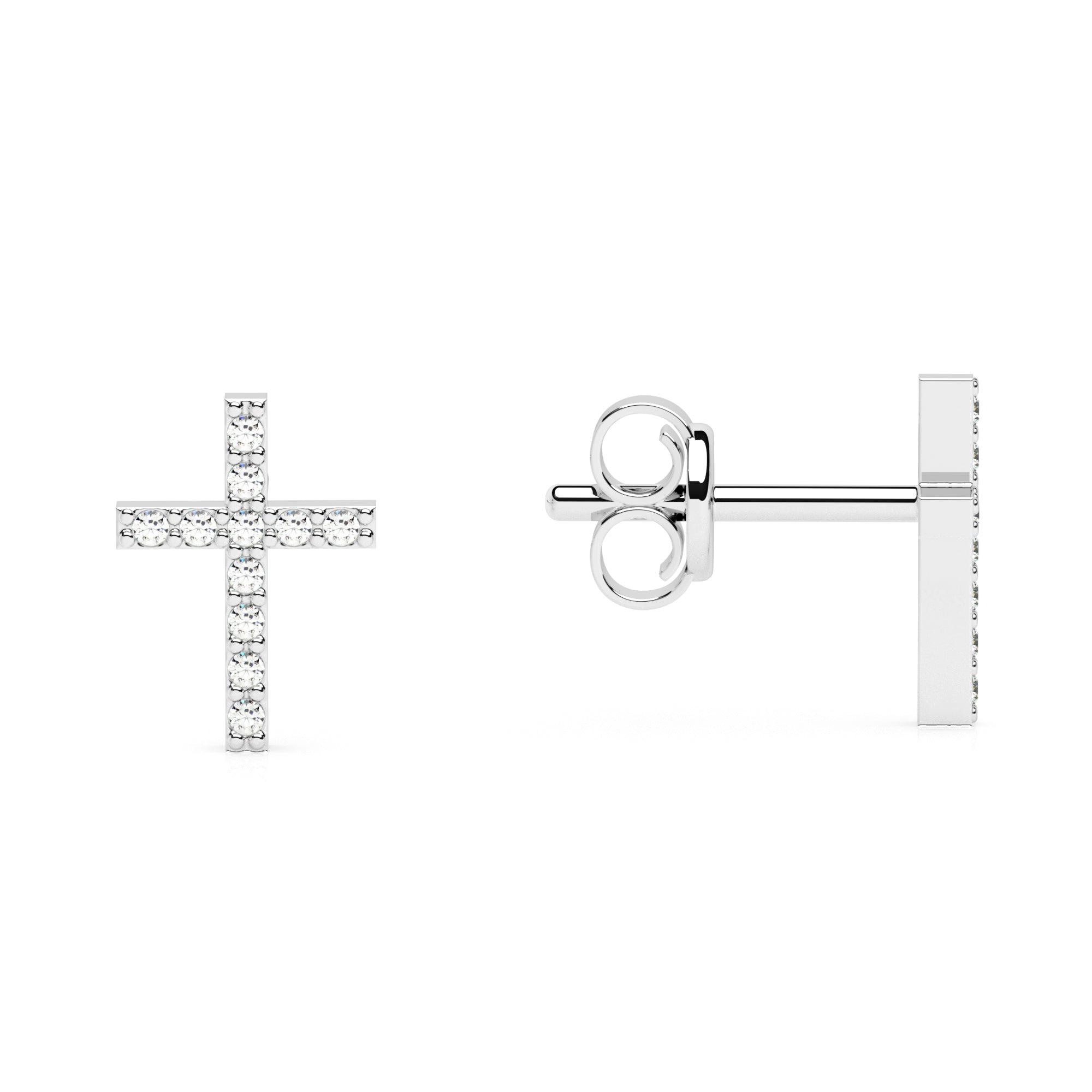 Ohrstecker Kreuz Pavé