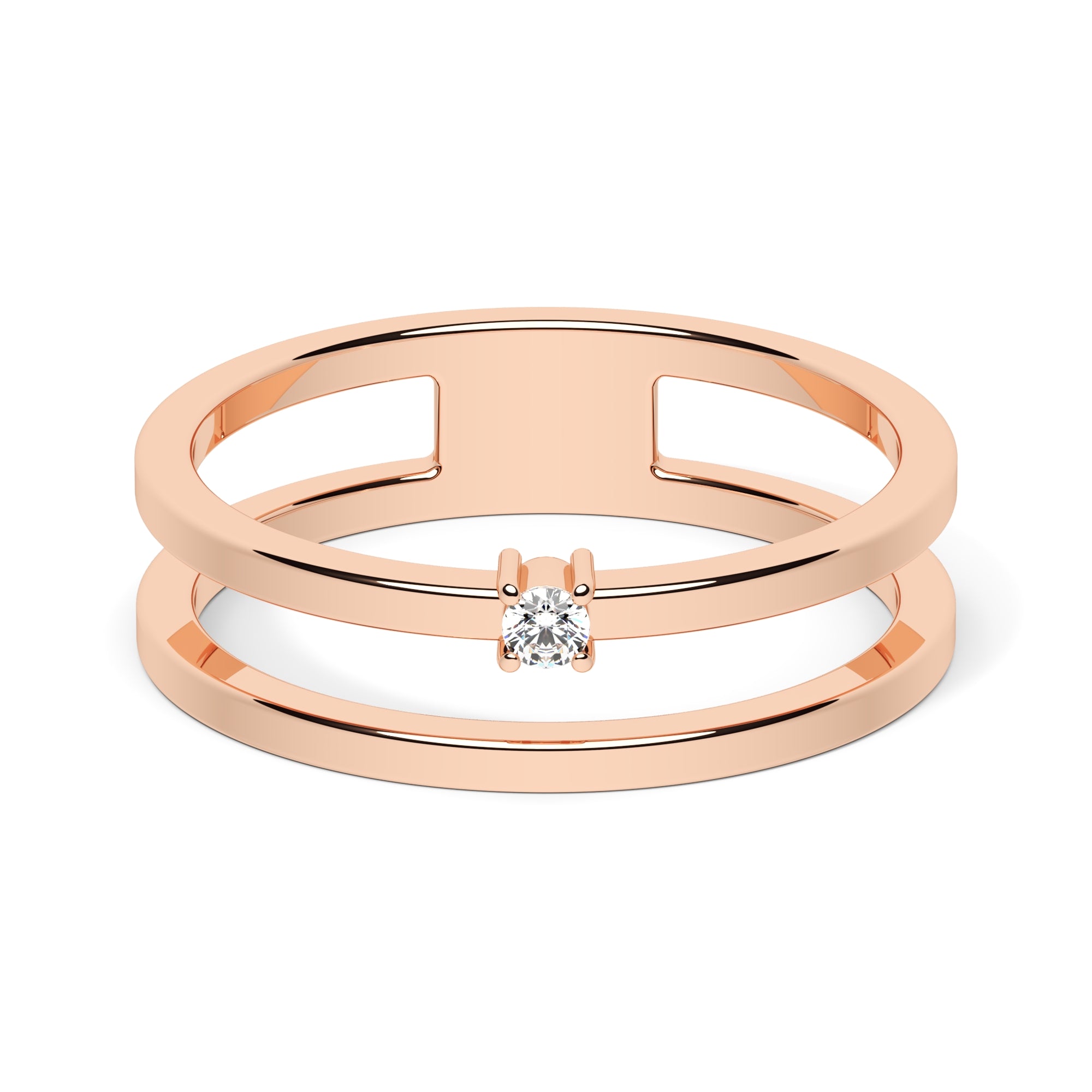 Ring doppelt mit Zirkonia