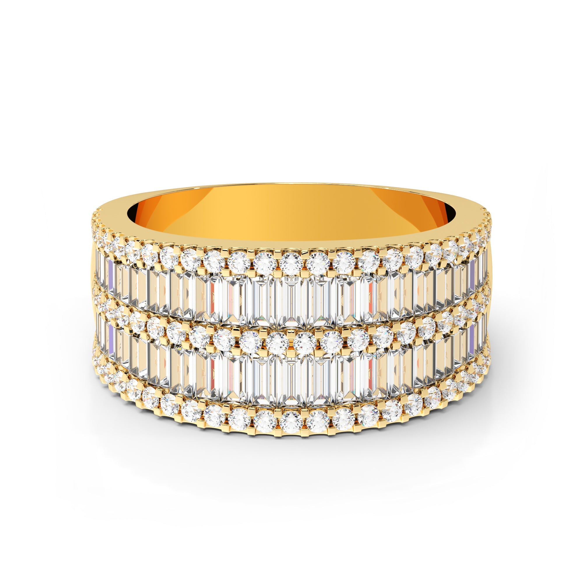 Ring Baguette Zirkonia zweireihig