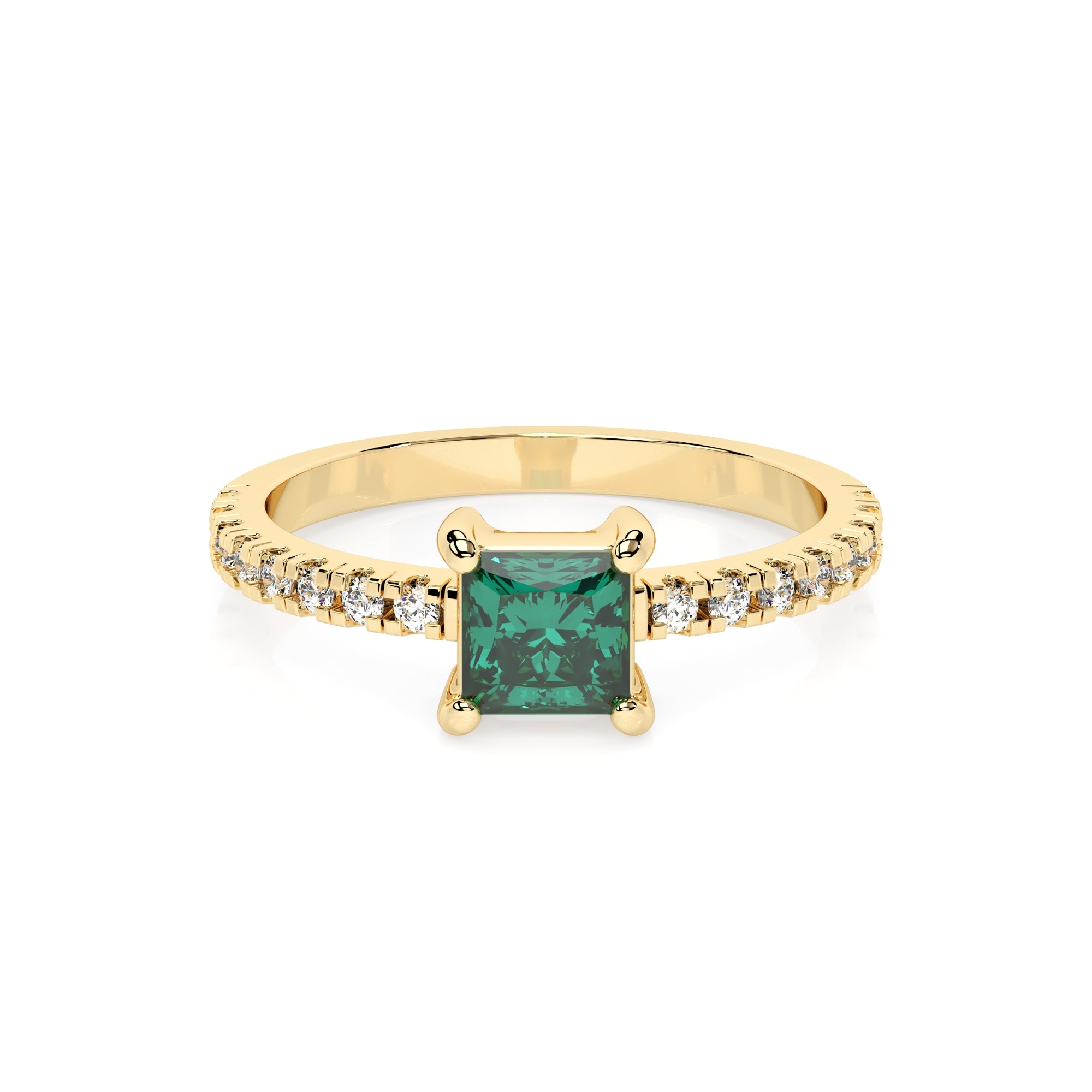 Ring eckiger roter Zirkonia