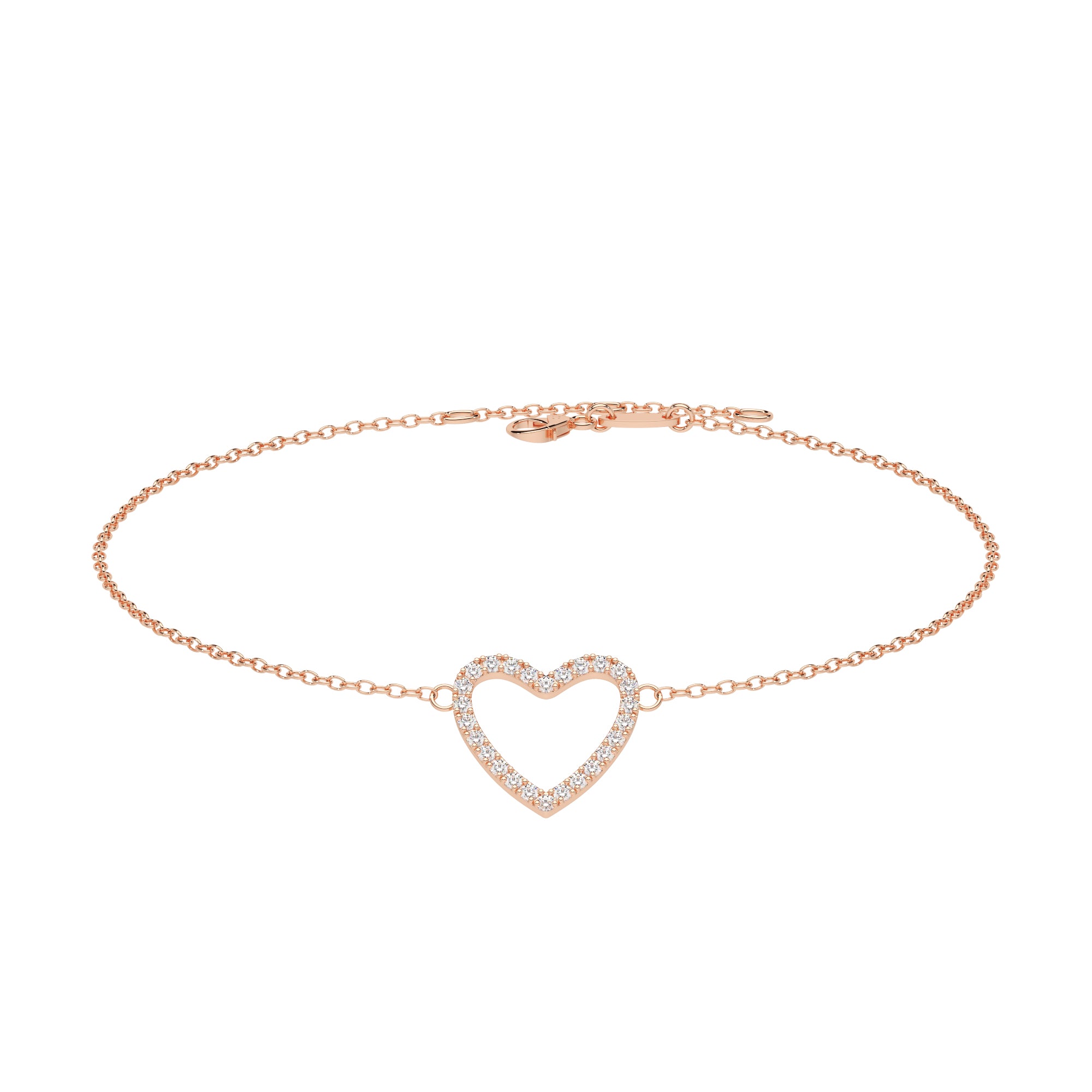 Armband fein Herz Pavé