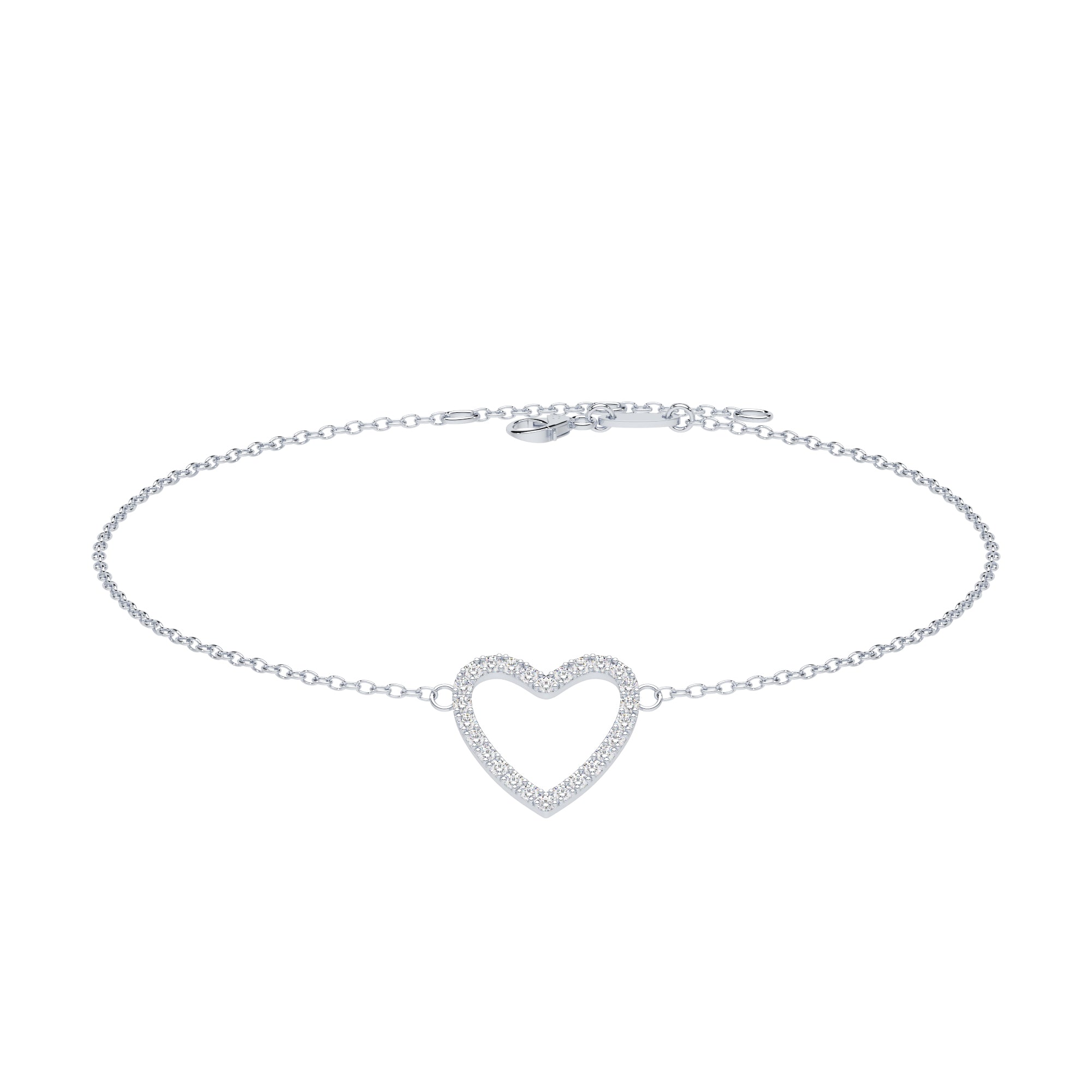 Armband fein Herz Pavé