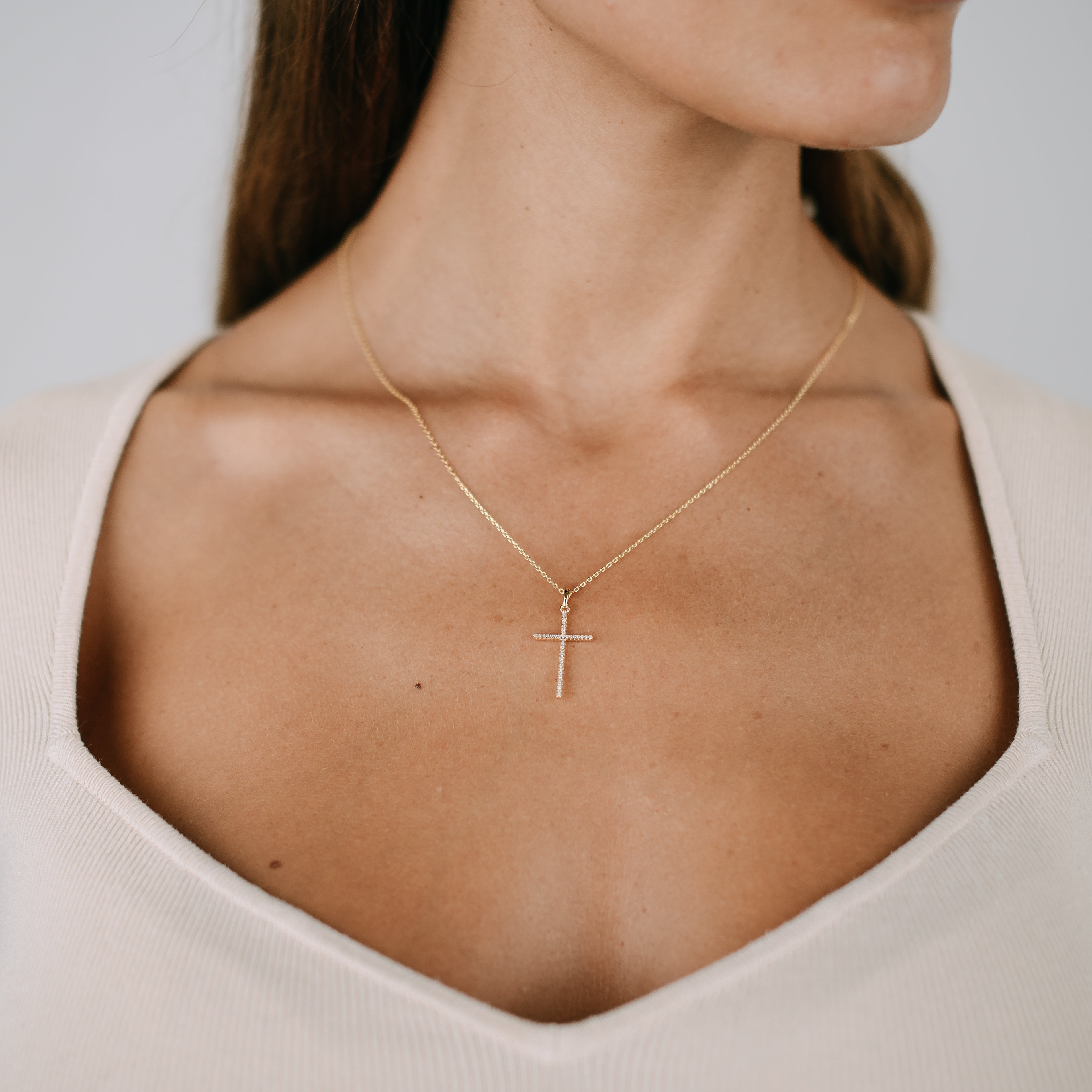Anhänger Kreuz Pavé