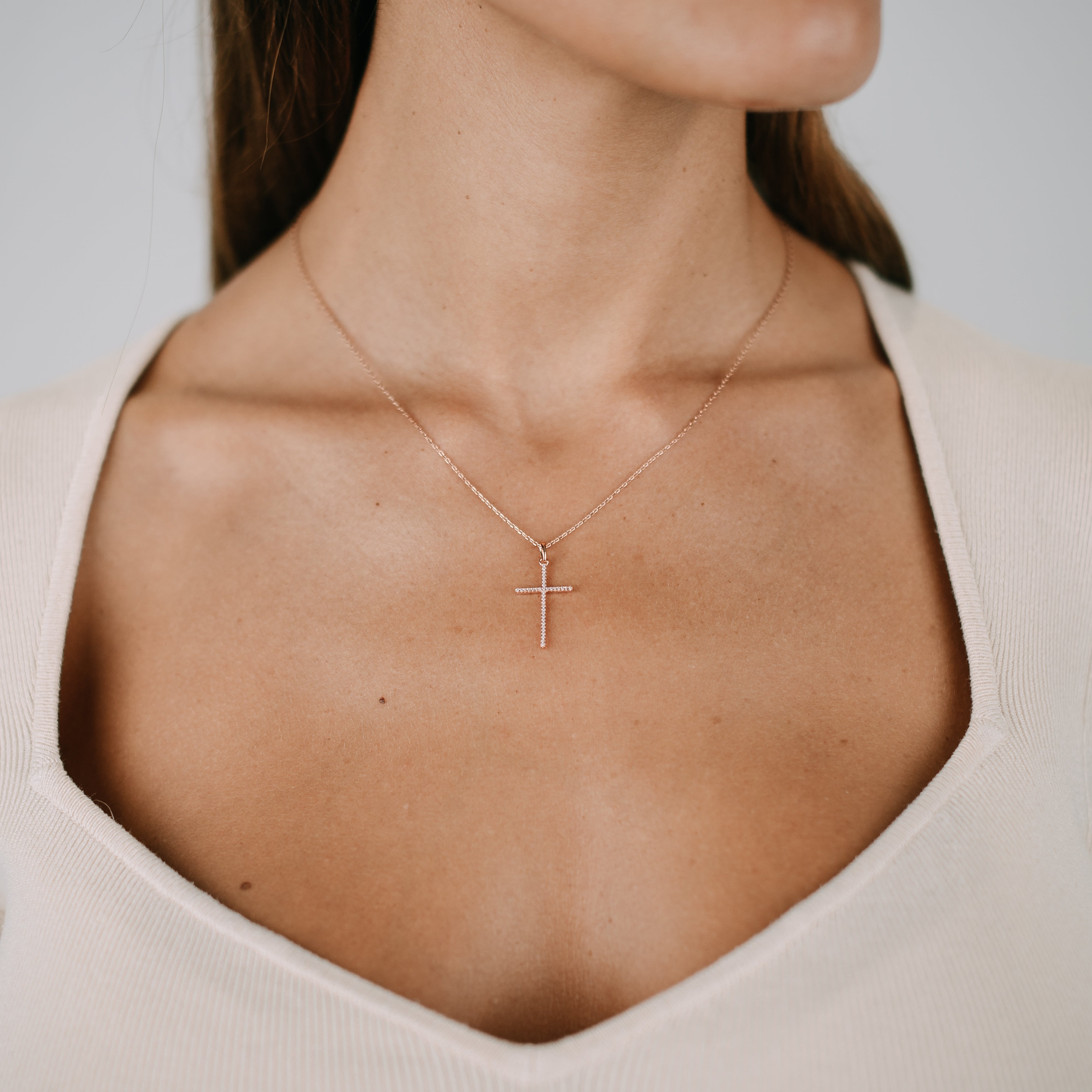 Anhänger Kreuz Pavé