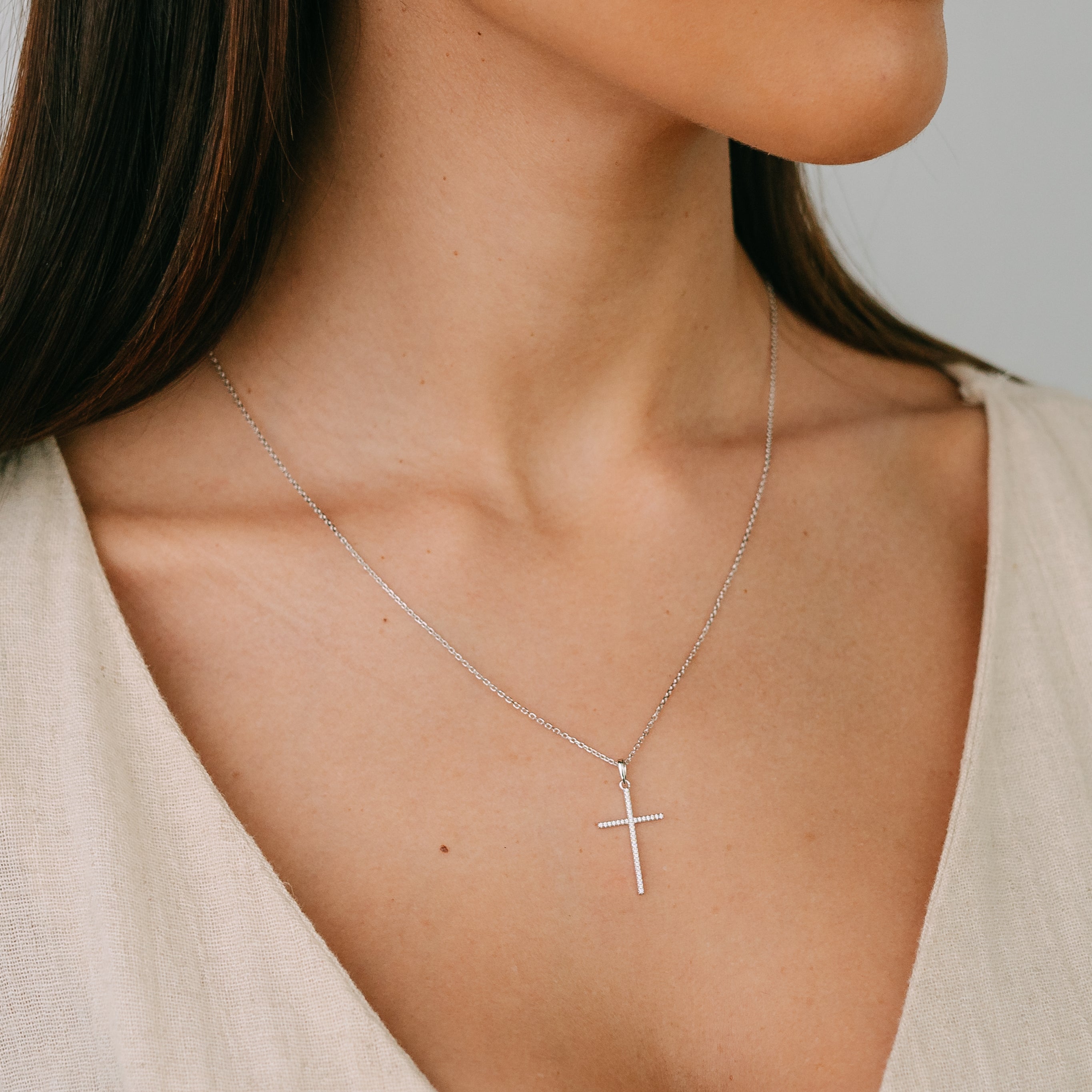 Anhänger Kreuz Pavé