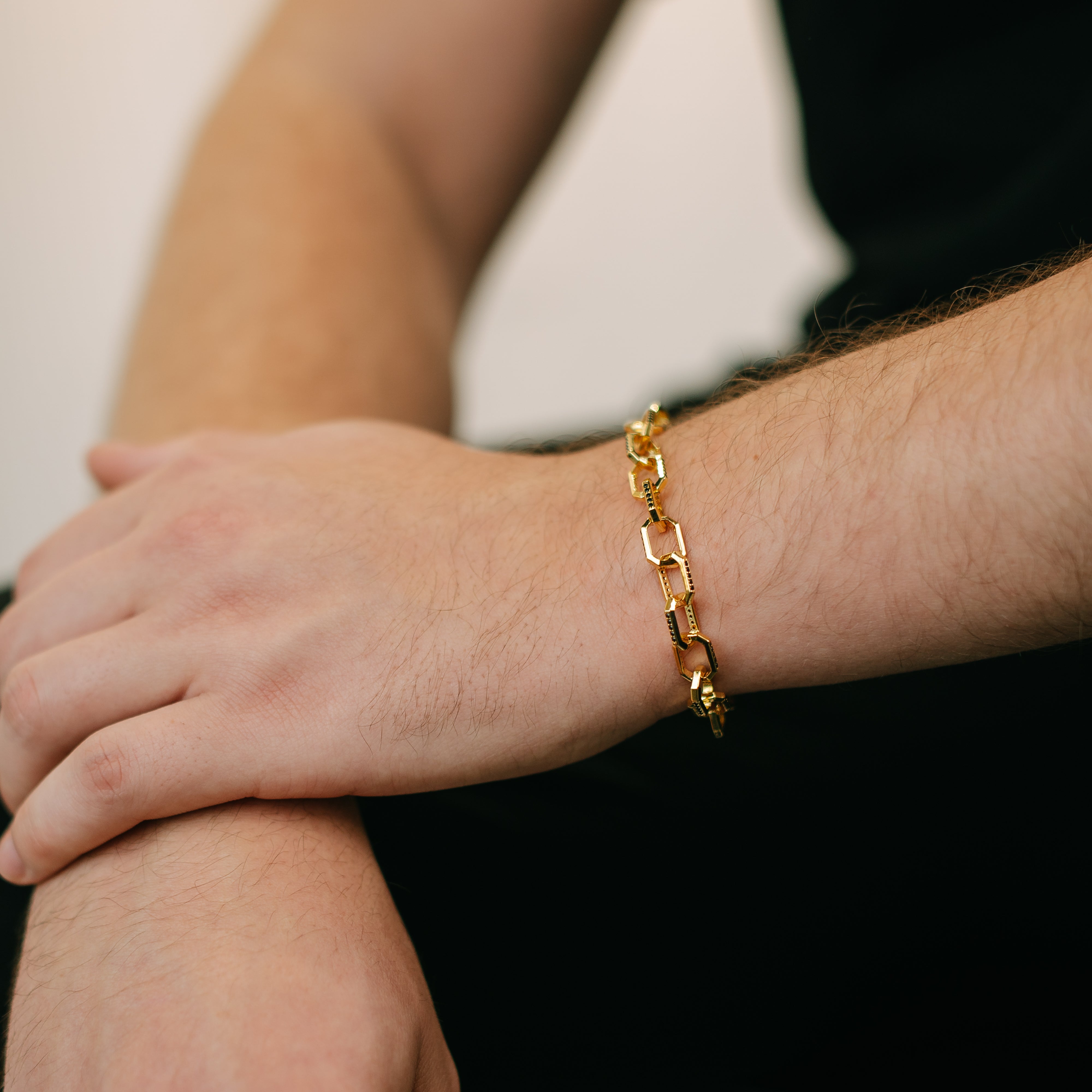 Gliederarmband schwarze Zirkonia