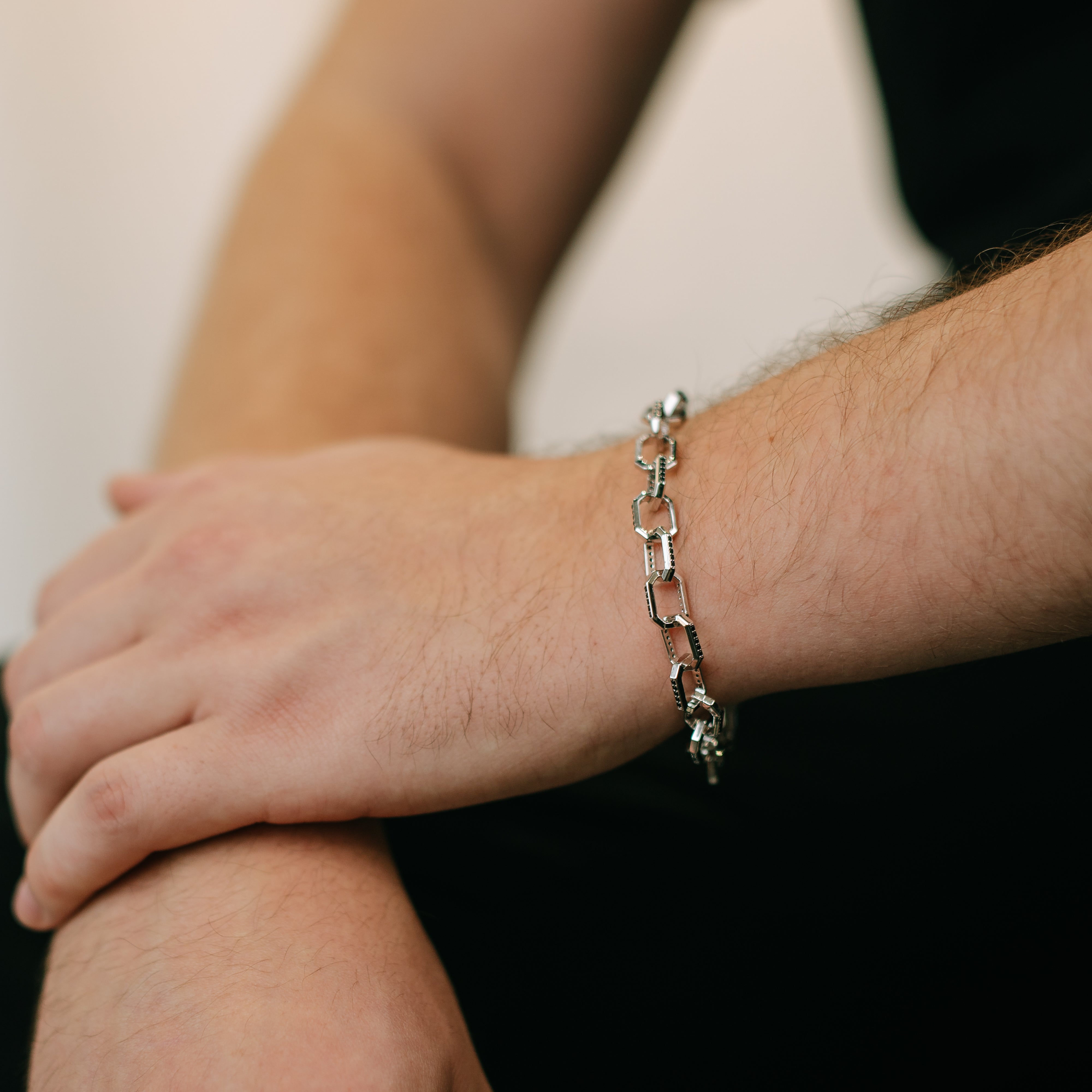 Gliederarmband schwarze Zirkonia