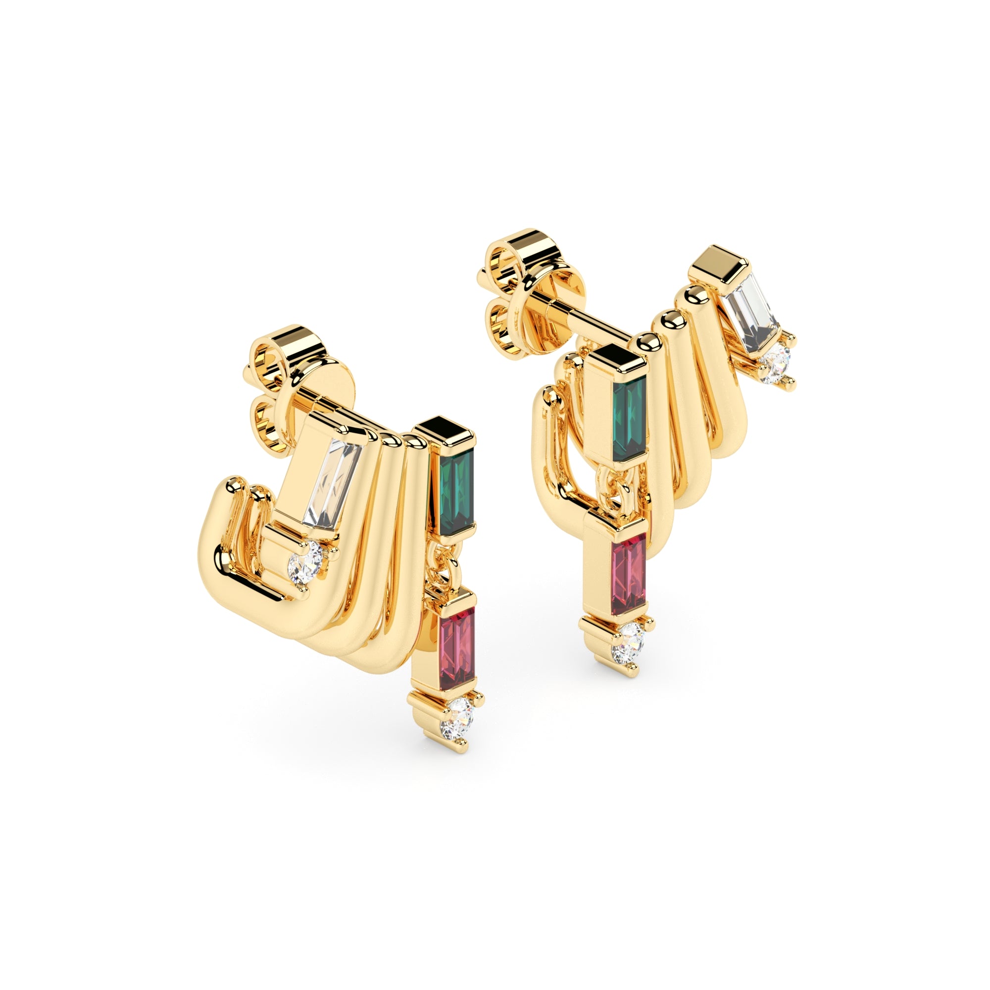 Ear Climber mehrfarbige Baguette