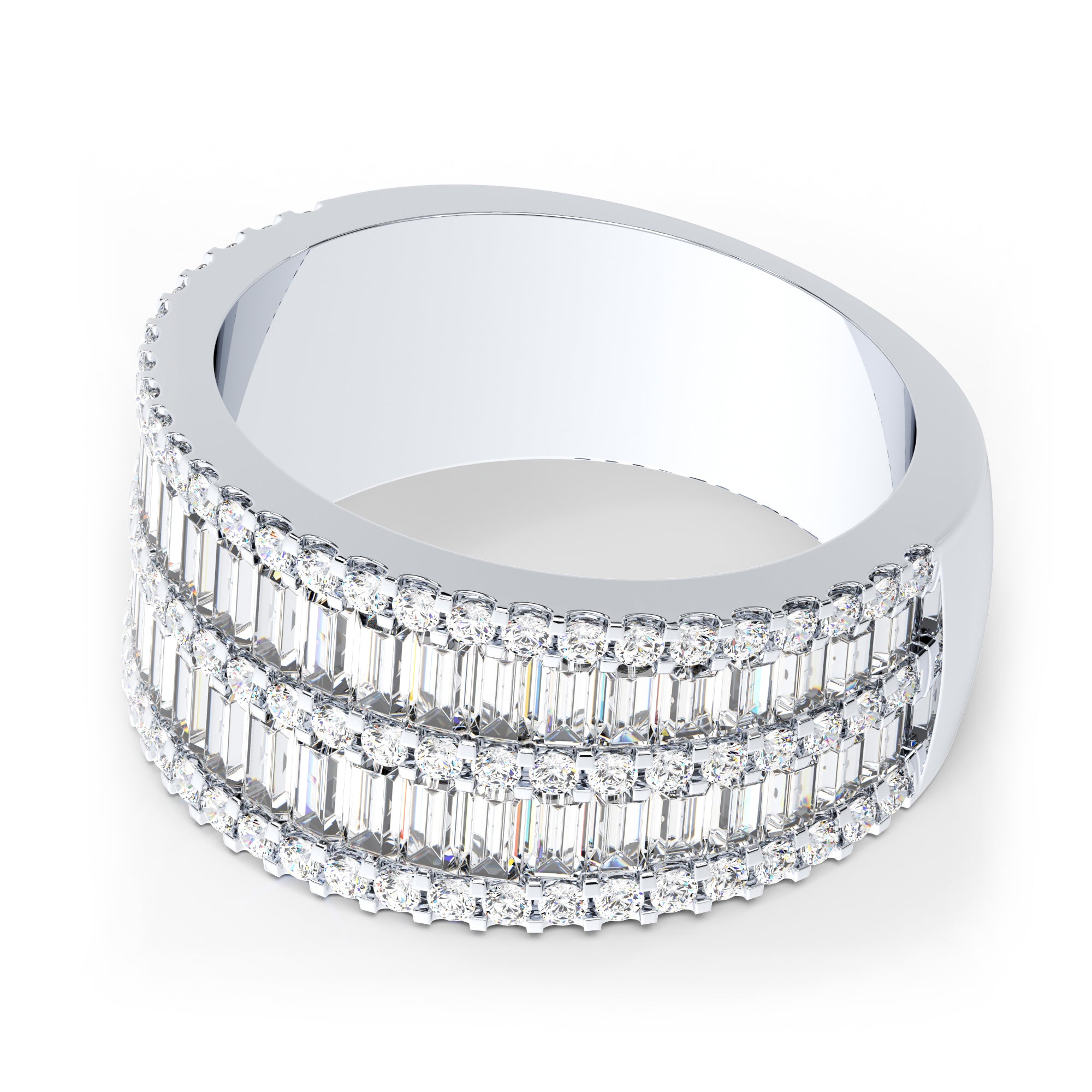 Ring Baguette Zirkonia zweireihig