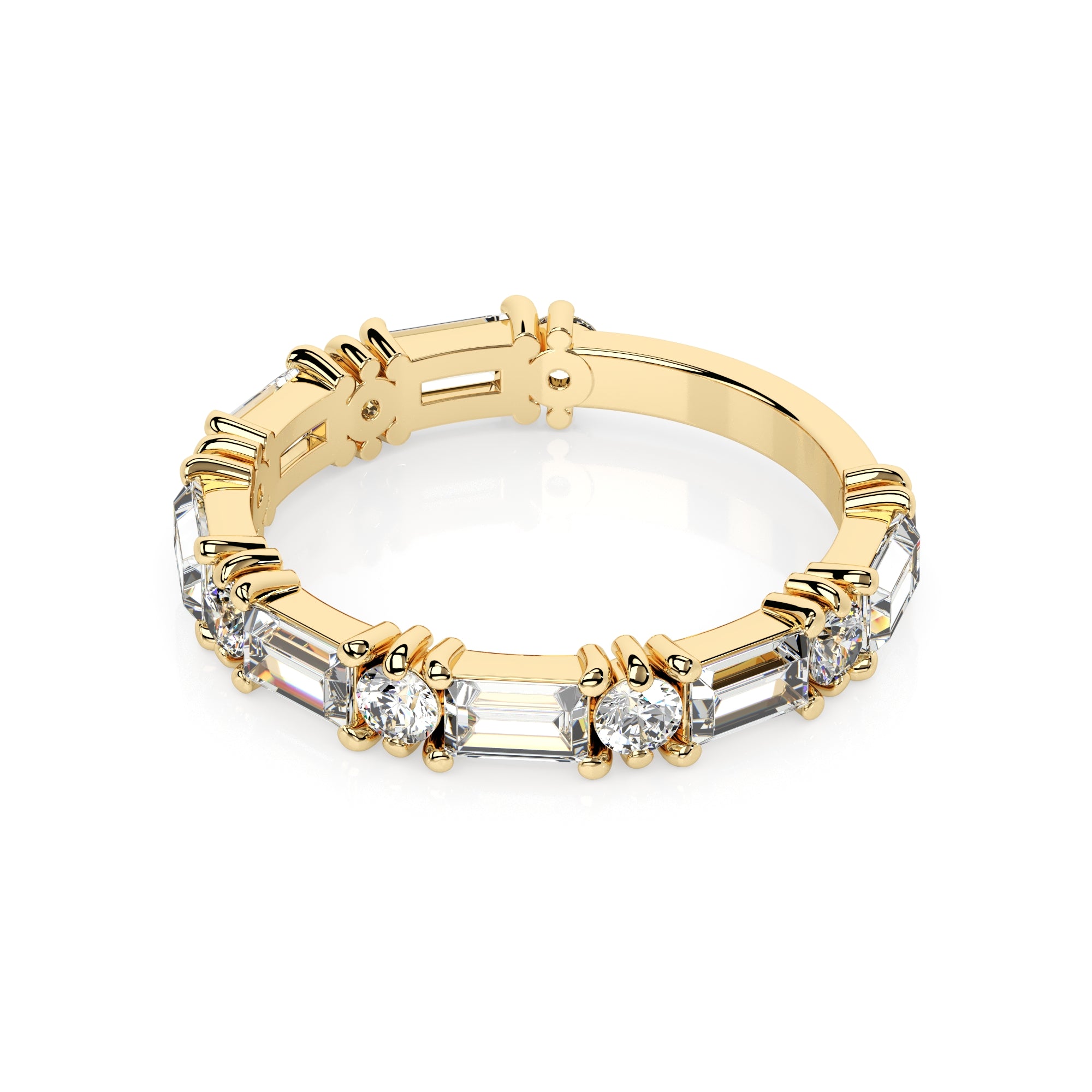 Ring Baguette mit runden Zirkonia