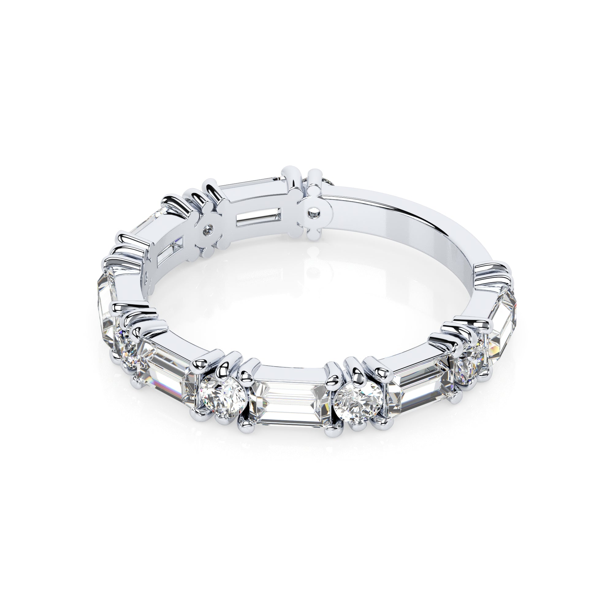 Ring Baguette mit runden Zirkonia