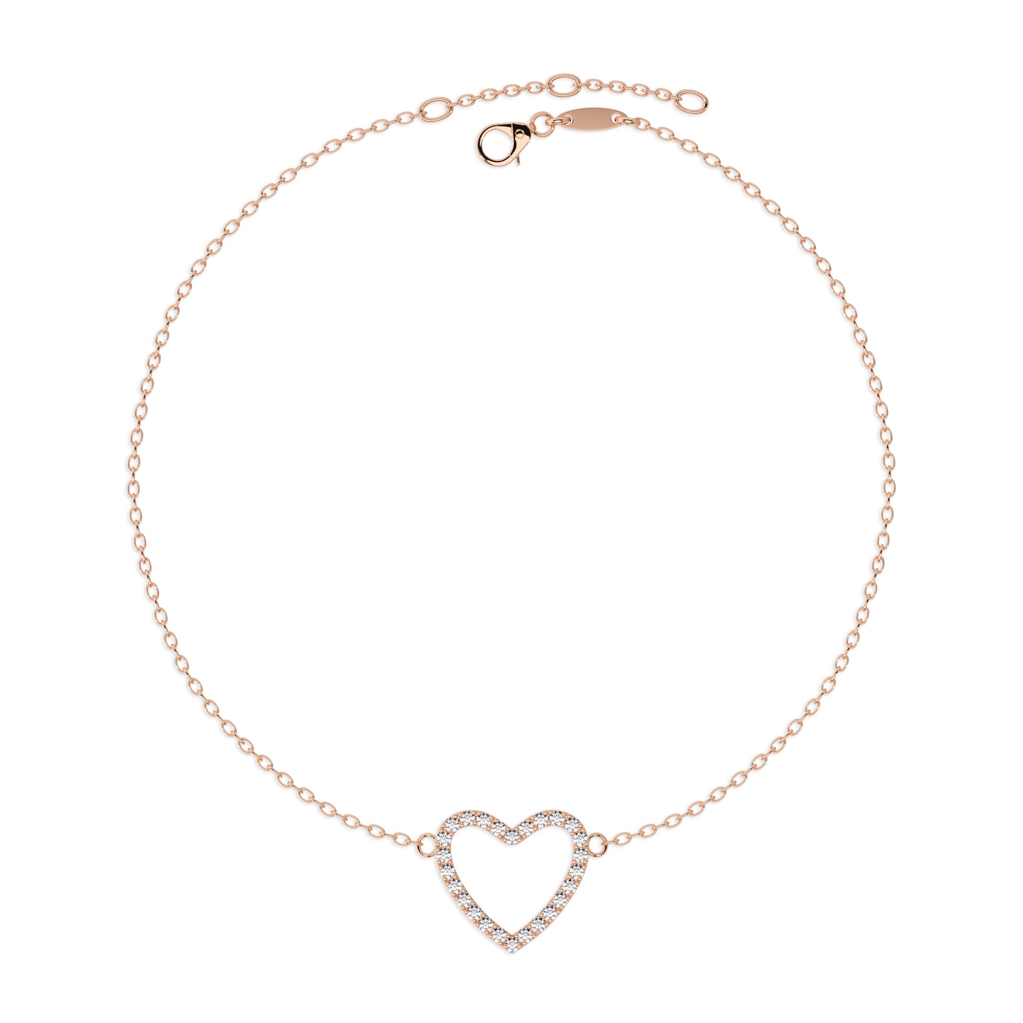 Armband fein Herz Pavé