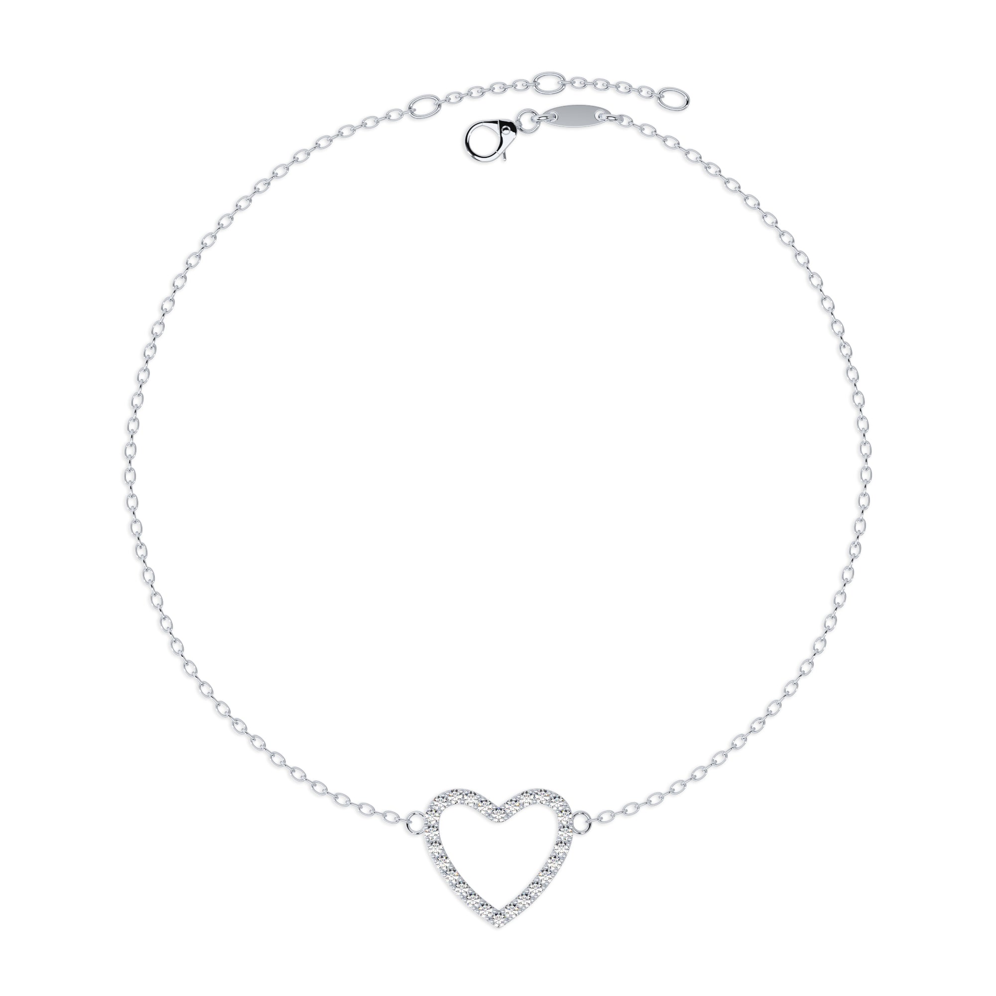 Armband fein Herz Pavé
