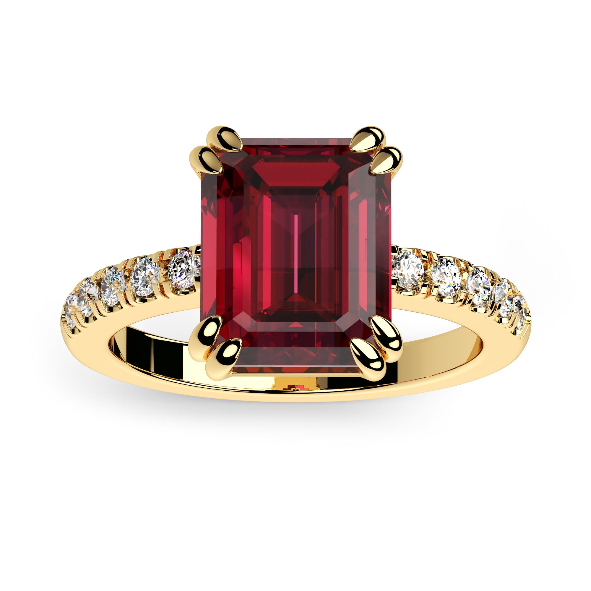 Ring roter Baguette Zirkonia