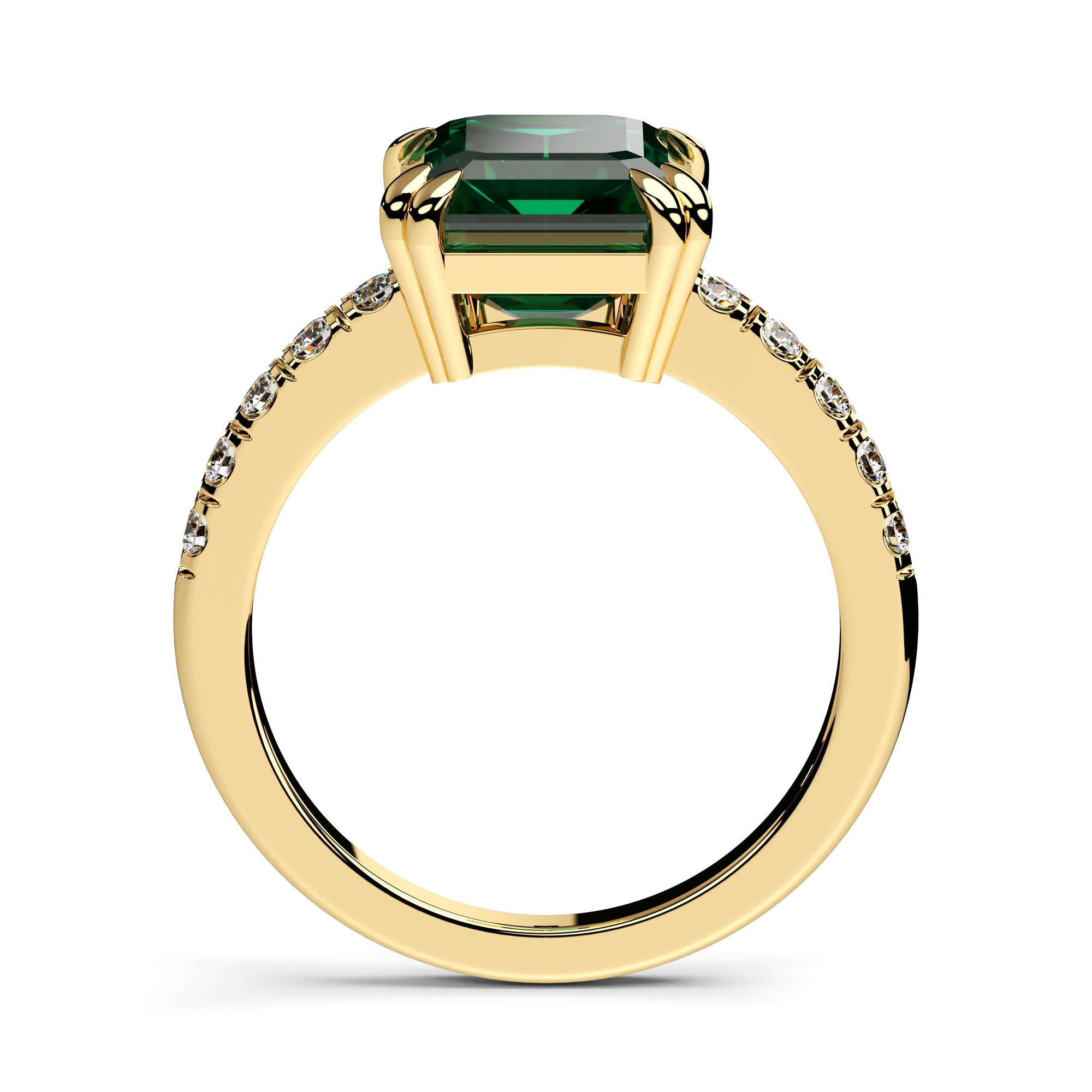 Ring grüner Baguette Zirkonia