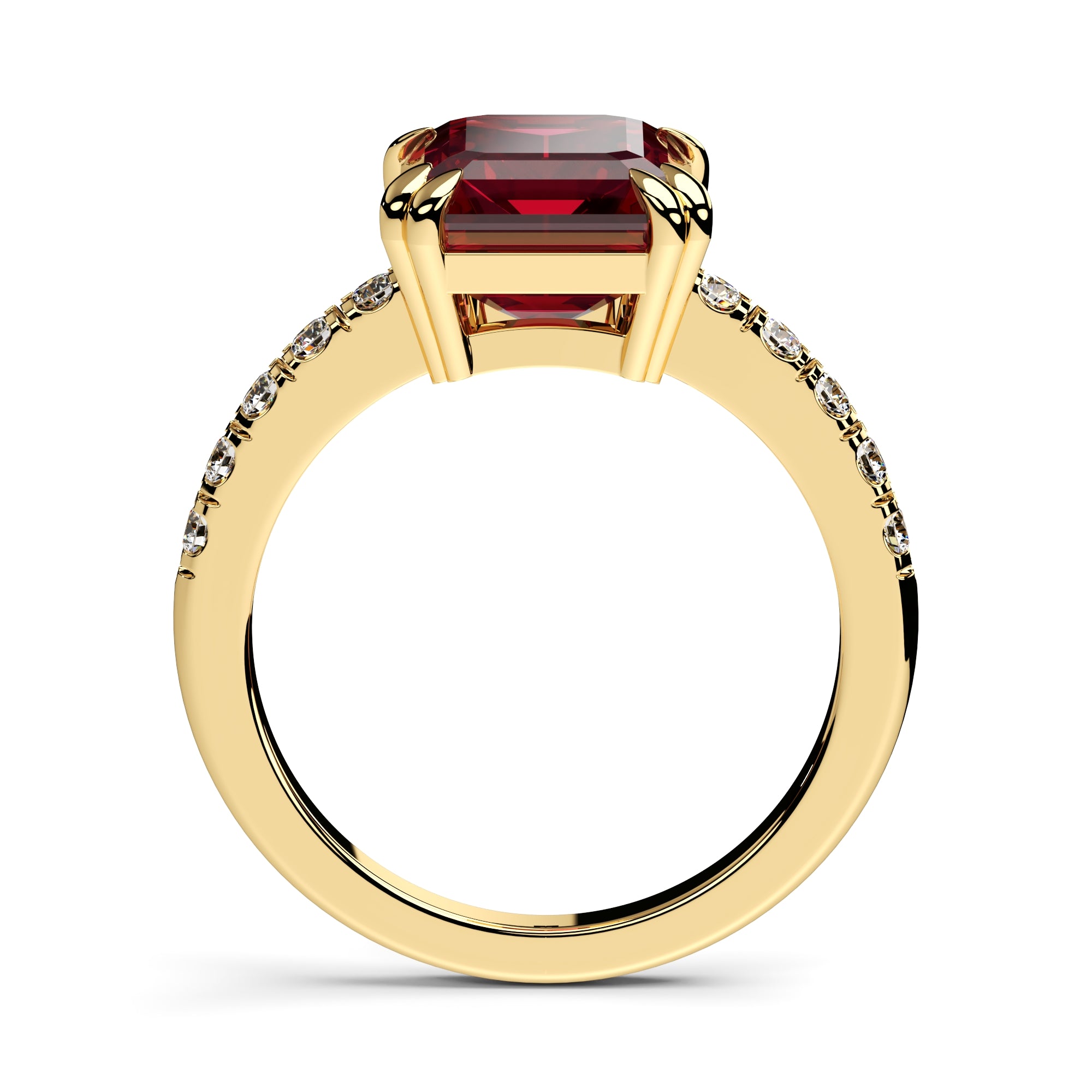 Ring roter Baguette Zirkonia