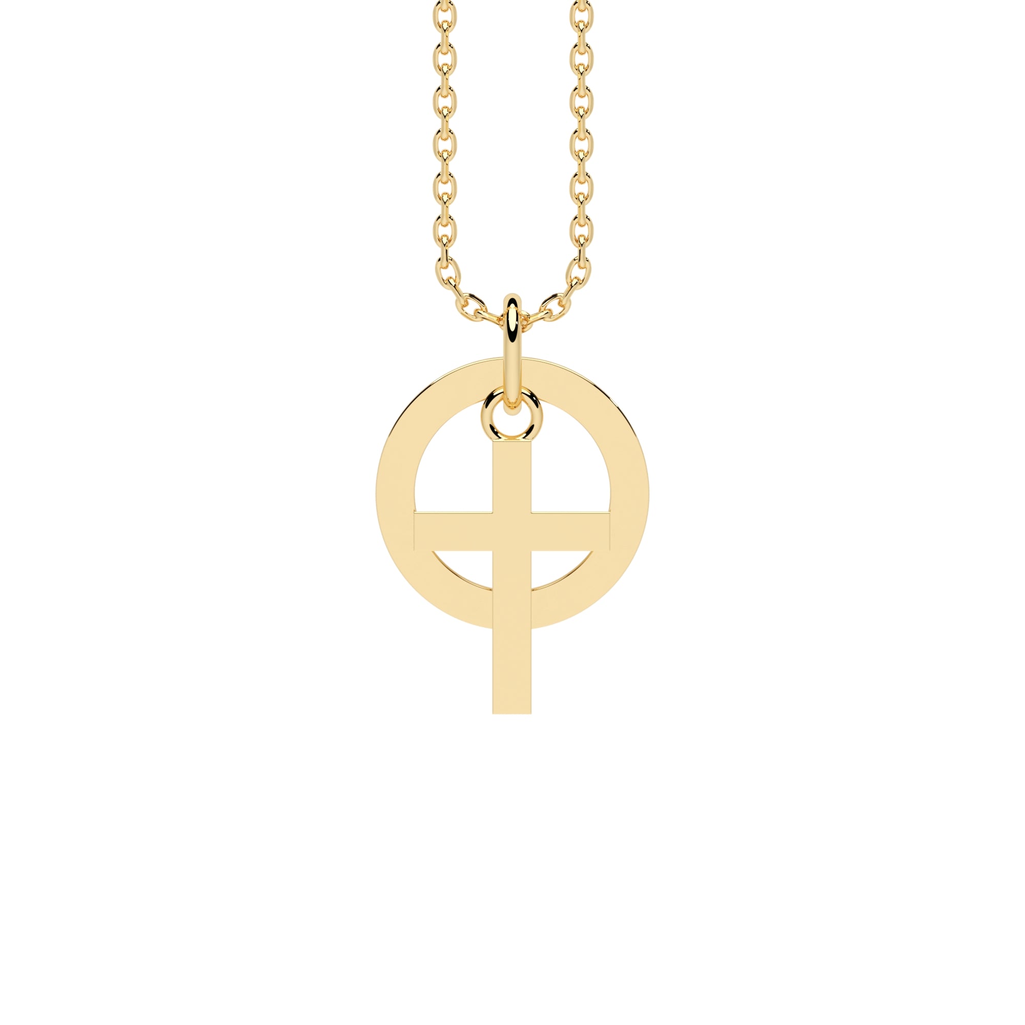 Halskette Kreis Kreuz