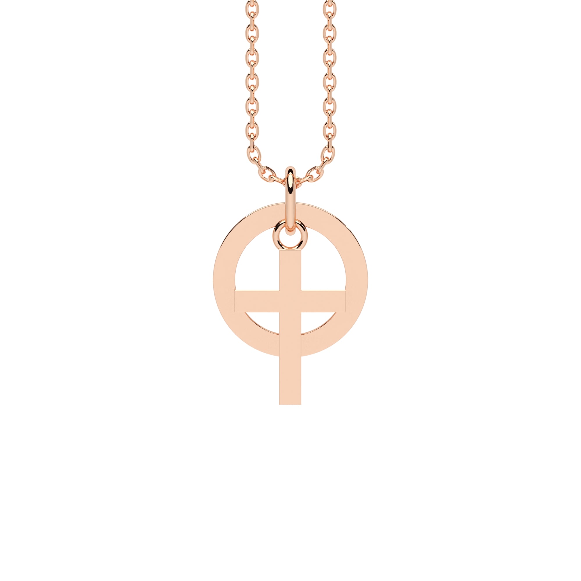 Halskette Kreis Kreuz
